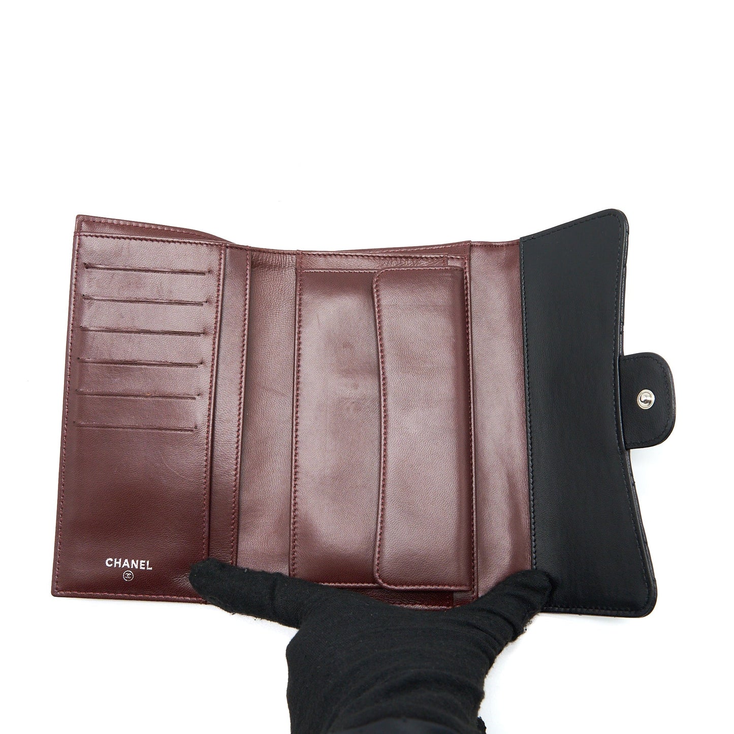 Chanel Long Flap Wallet Lambskin Black