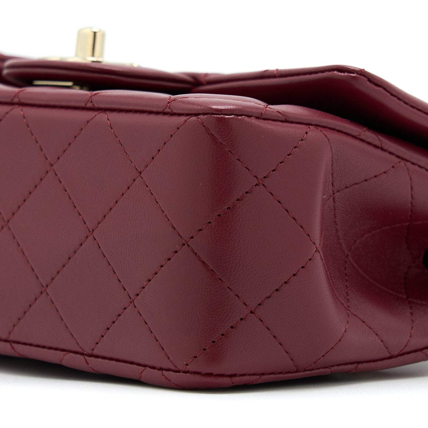 Chanel 22A Top Handle Mini Rectangular Flap Bag Lambskin Burgundy L