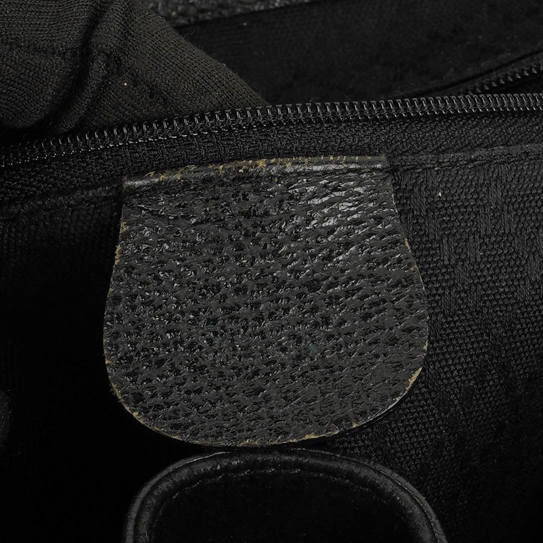 Gucci Vintage Black Suede and Leather Bamboo Backpack