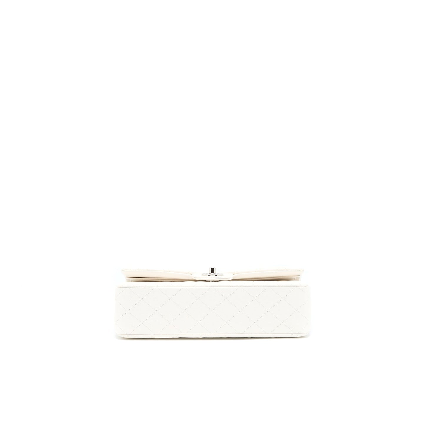 Chanel Medium Classic Double Flap Bag Caviar White  (Microchip)