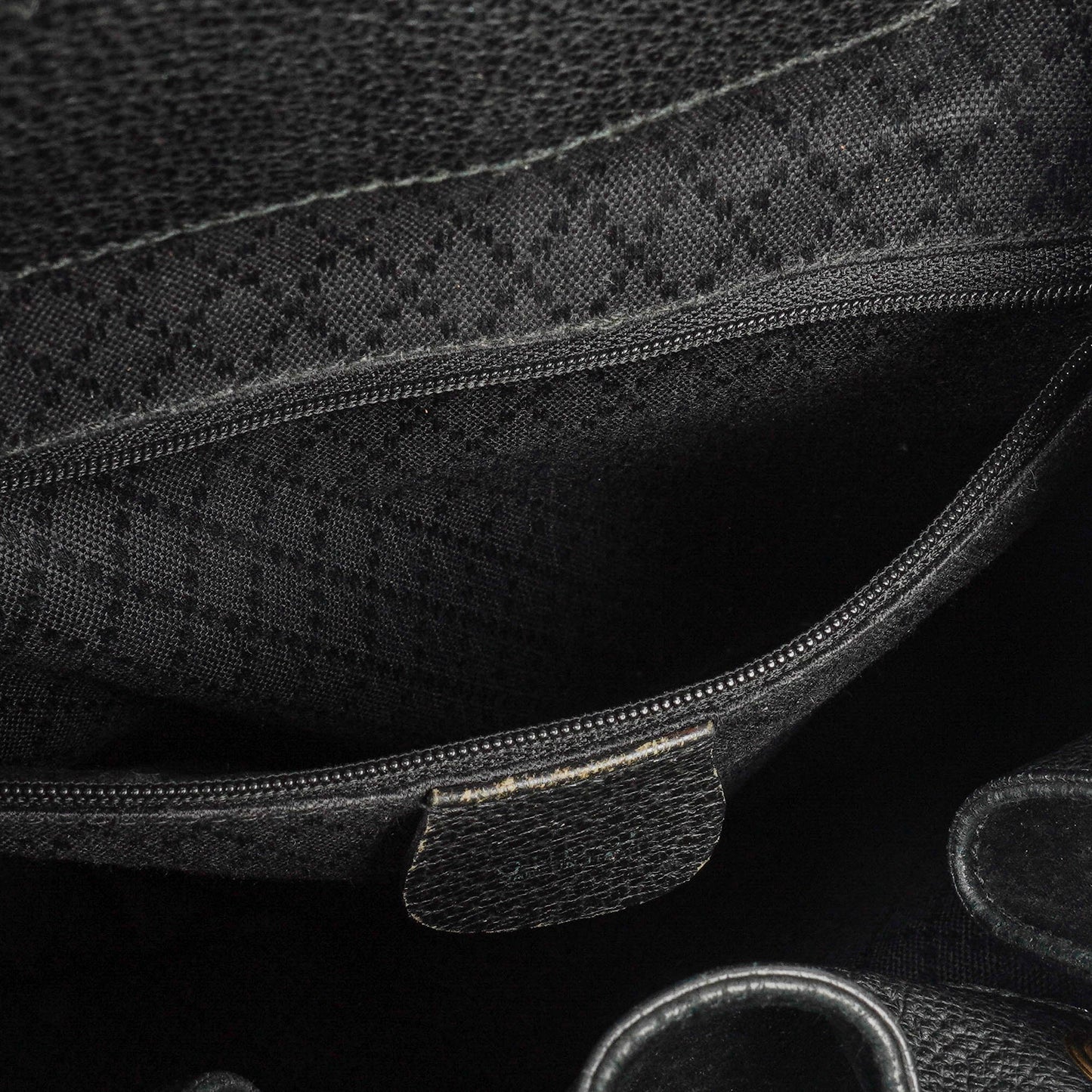 Gucci Vintage Black Suede and Leather Bamboo Backpack