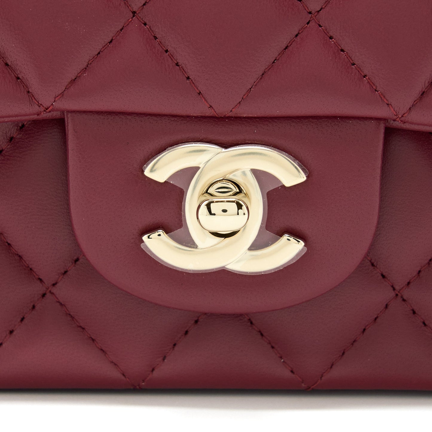 Chanel 22A Top Handle Mini Rectangular Flap Bag Lambskin Burgundy L