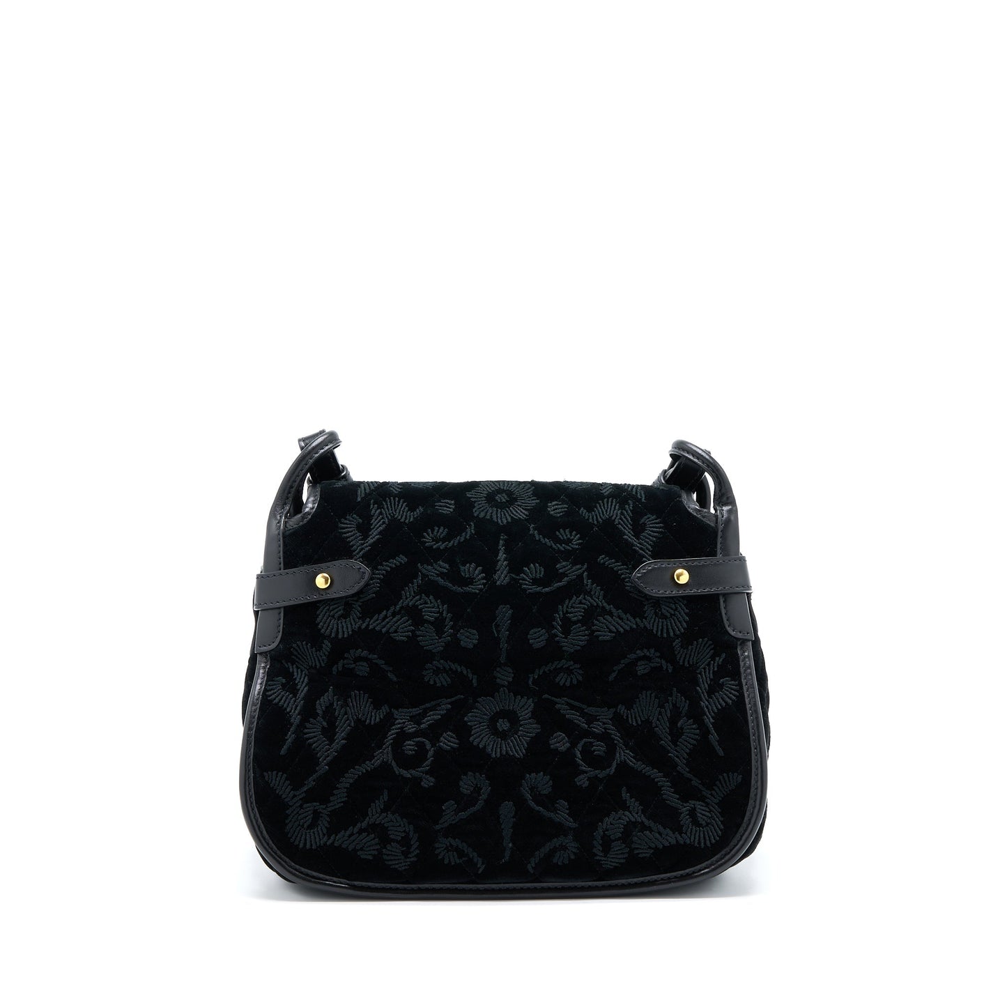 Prada Corsaire Hobo Purse Velvet/Leather Black