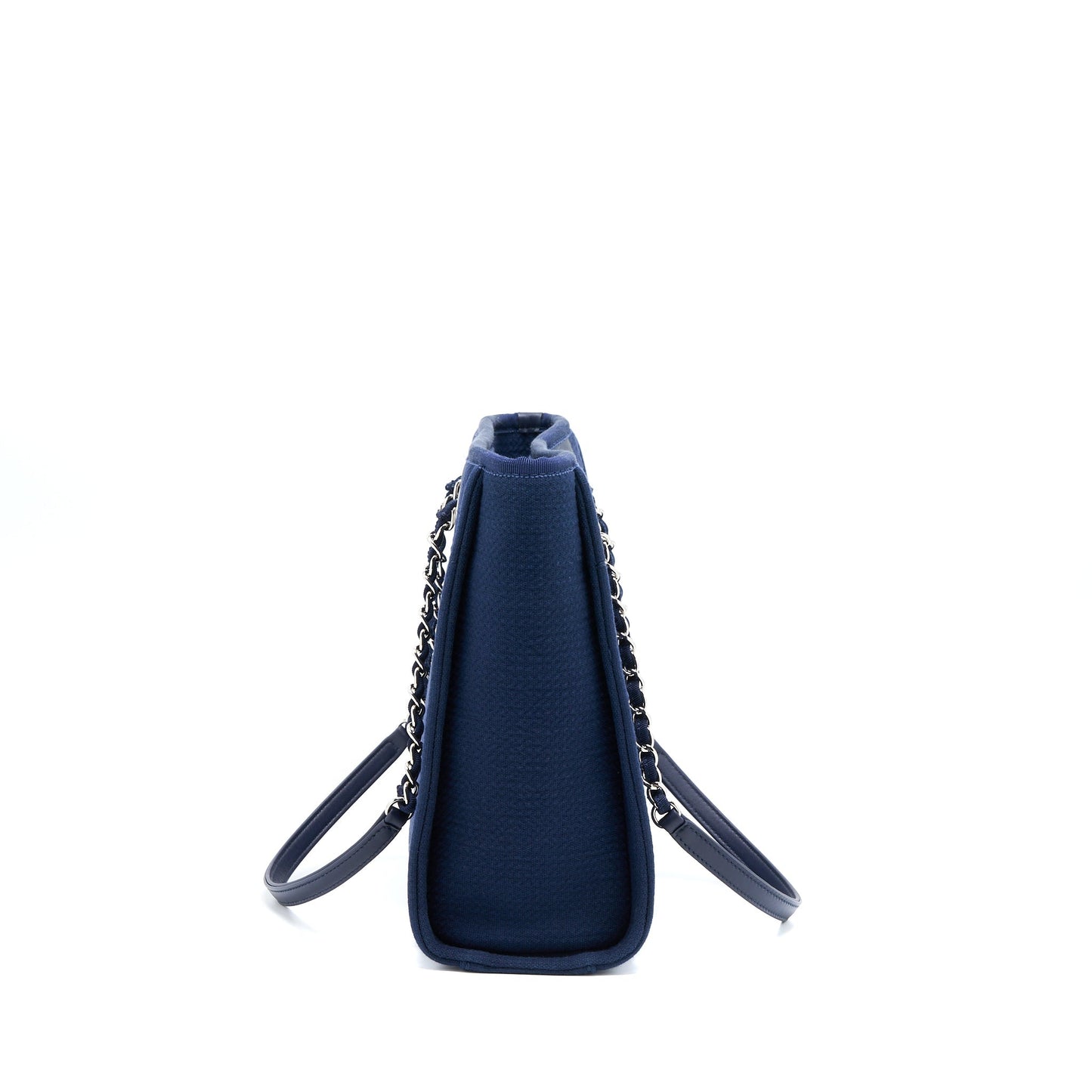 Chanel PM Deauville Tote Bag Canvas Navy  (Microchip)