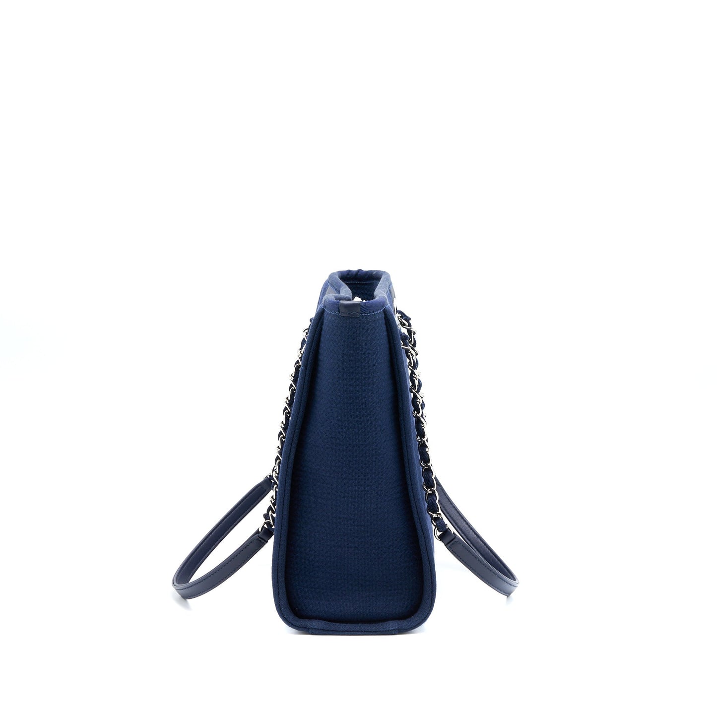 Chanel PM Deauville Tote Bag Canvas Navy  (Microchip)