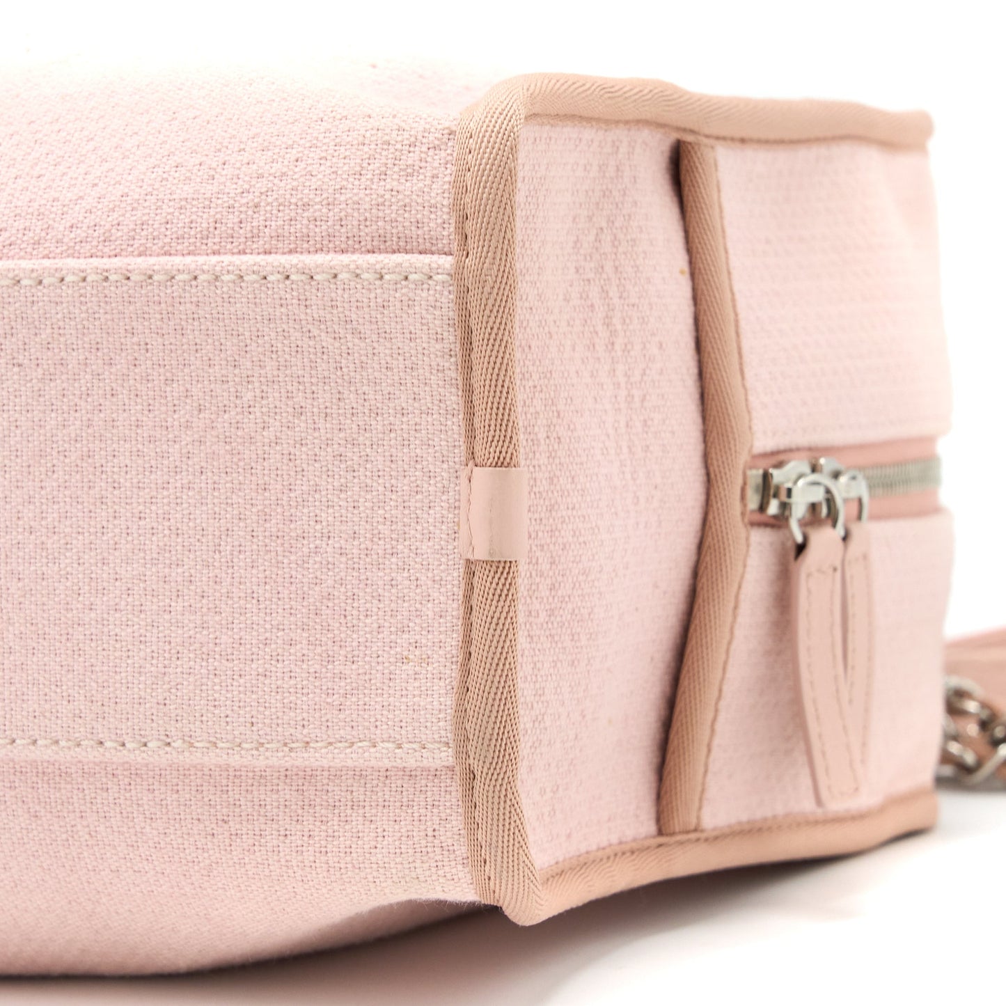 Chanel Deauville Bowling Bag Canvas/Leather Light Pink