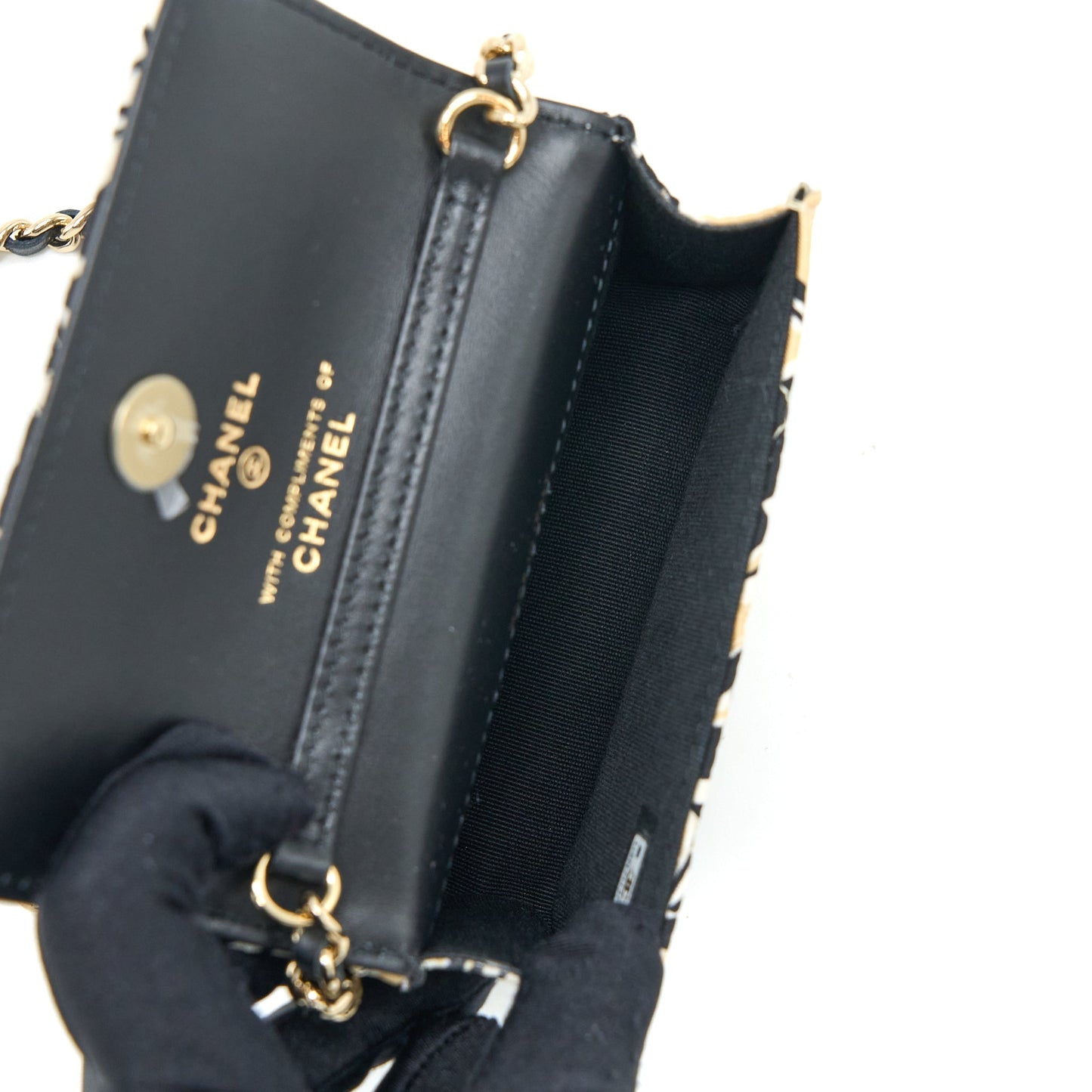 Chanel Mini Flap Bag Fabric Multicolour L (Microchip)