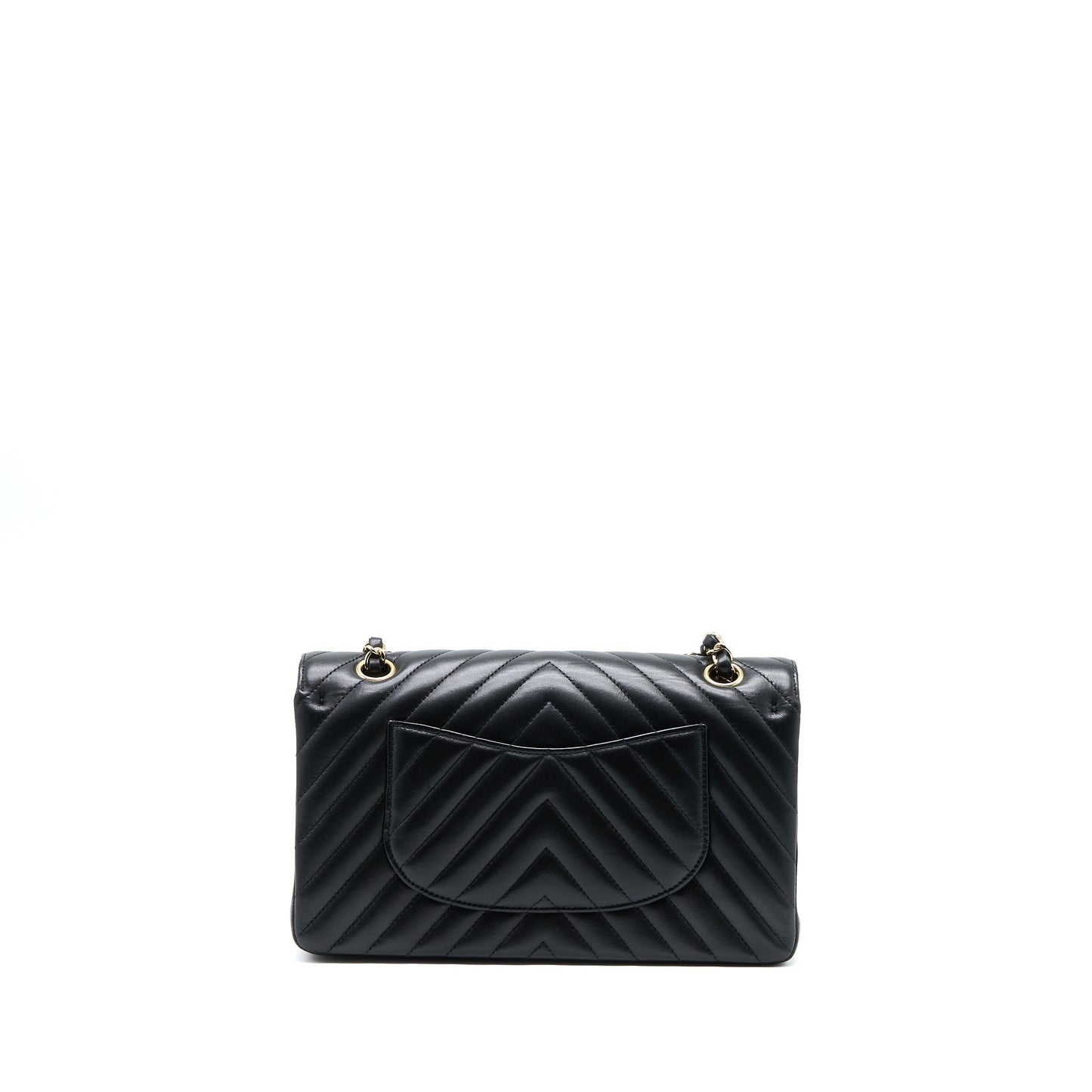 Chanel Medium Chevron Classic Double Flap Lambskin Black L