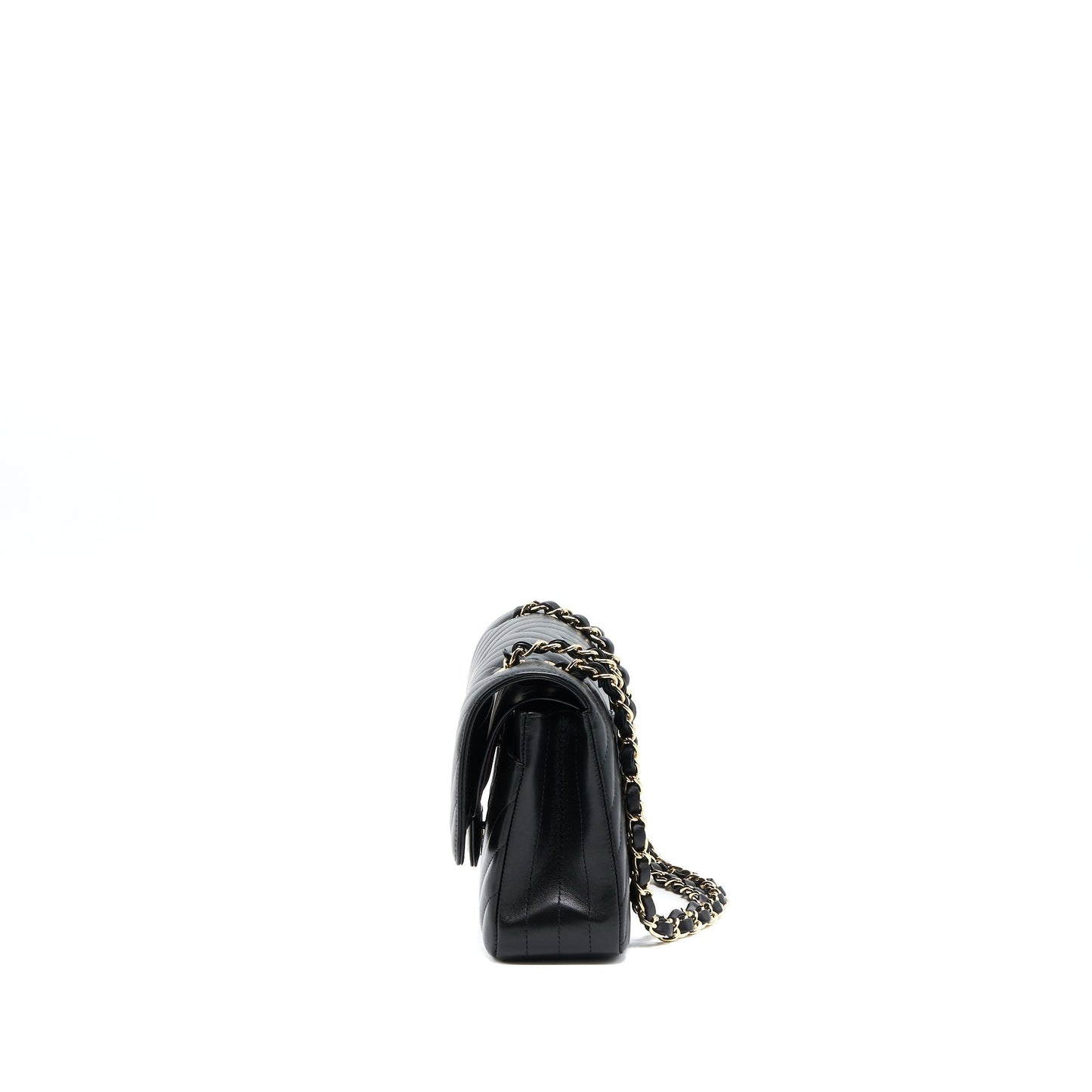Chanel Medium Chevron Classic Double Flap Lambskin Black L