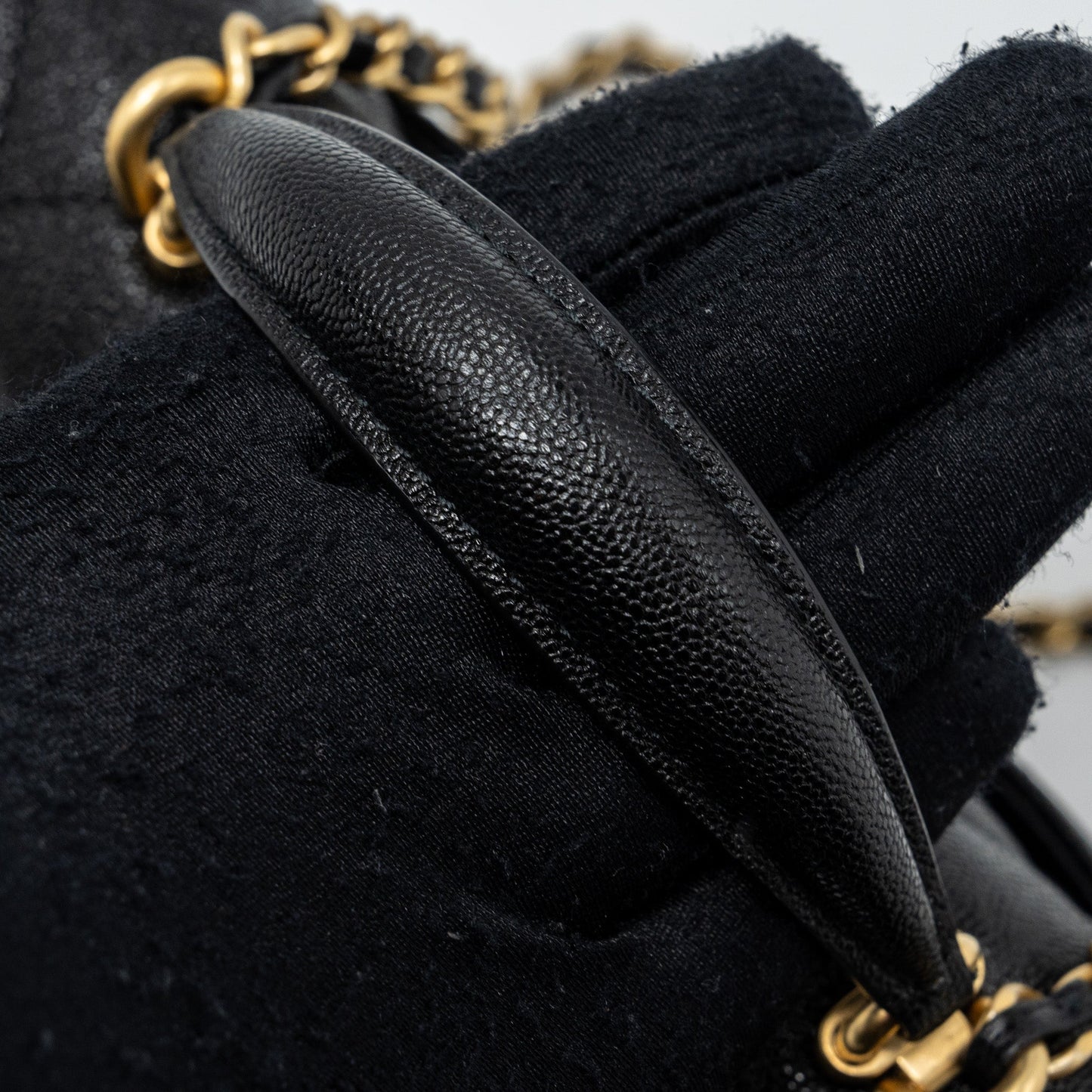 Chanel top handle mini rectangular flap bag caviar black