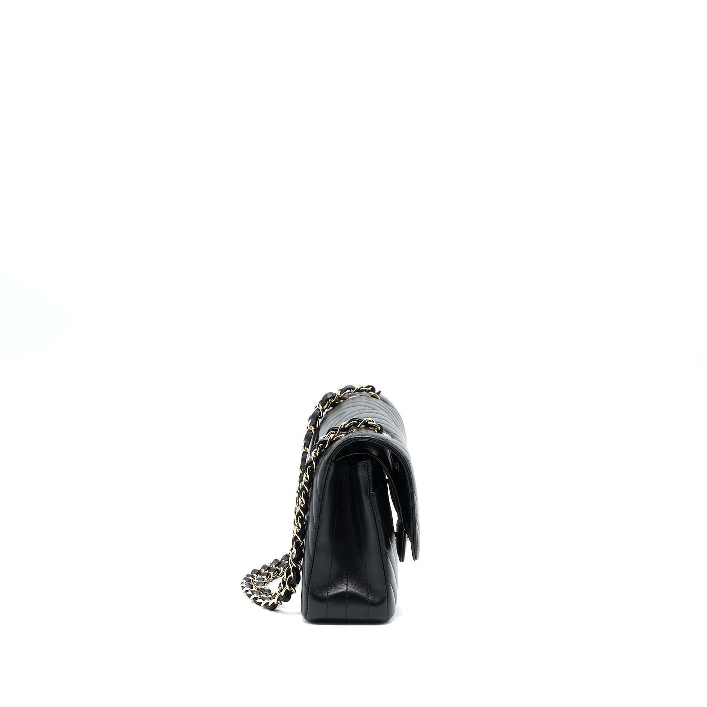 Chanel Medium Chevron Classic Double Flap Lambskin Black L