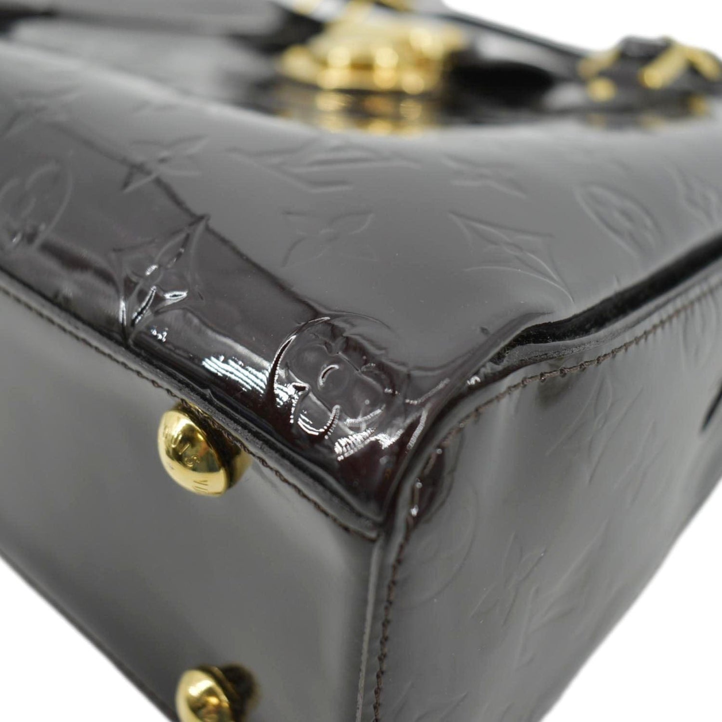 LOUIS VUITTON Melrose Avenue Monogram Vernis Leather Satchel Bag Amarante