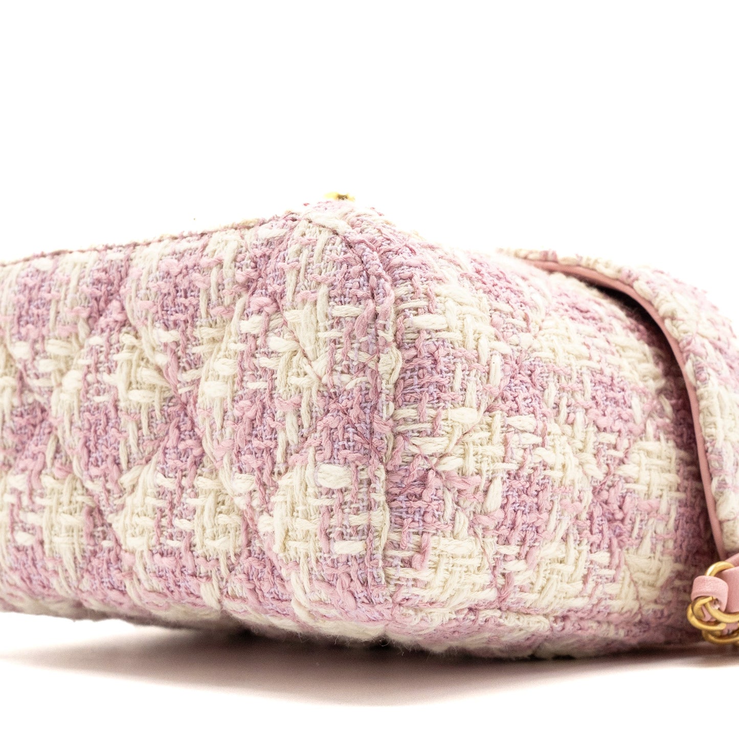 Chanel 23s Top Handle Small Vanity Case With Chain Tweed/lambskin Pink Brushed (Microchip)
