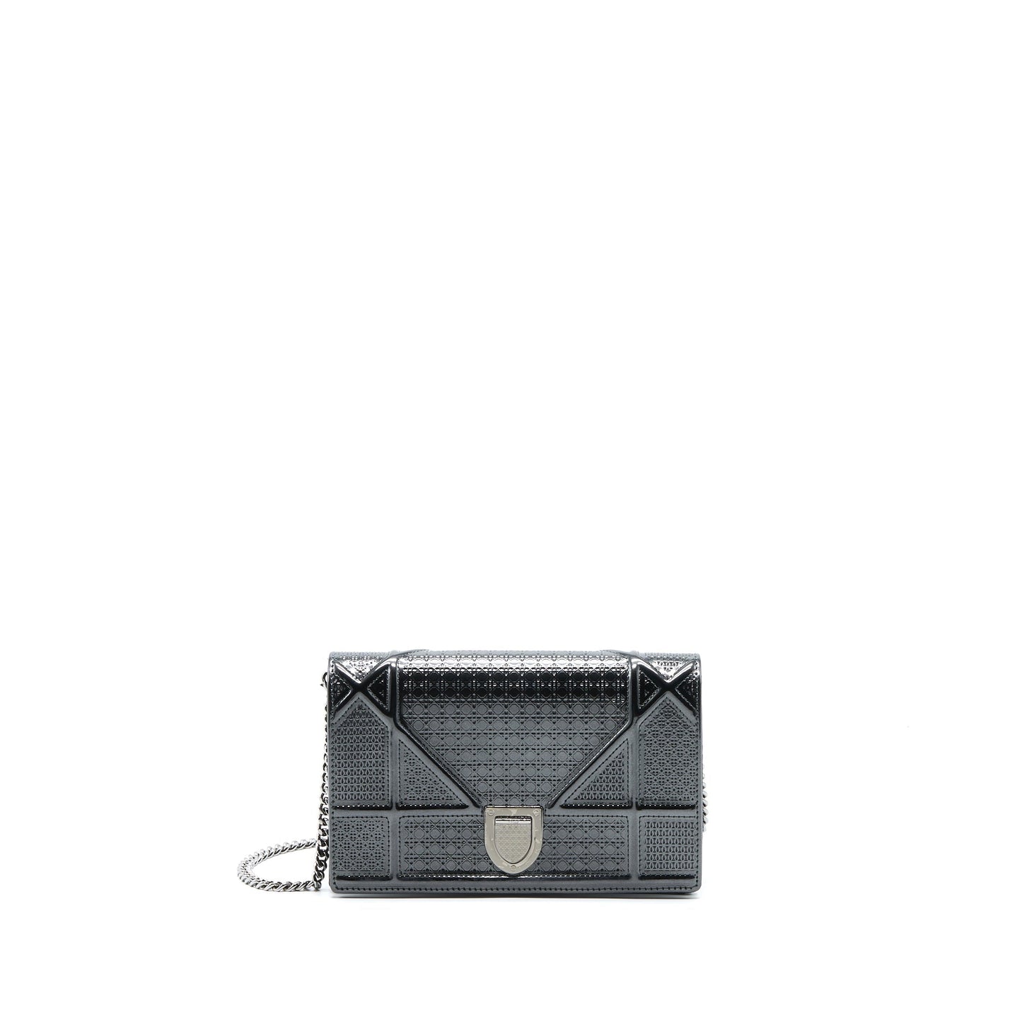 Dior Diorama Wallet On Chain Metallic Grey