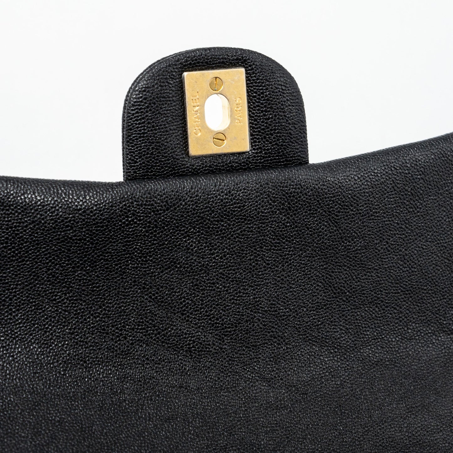 Chanel top handle mini rectangular flap bag caviar black