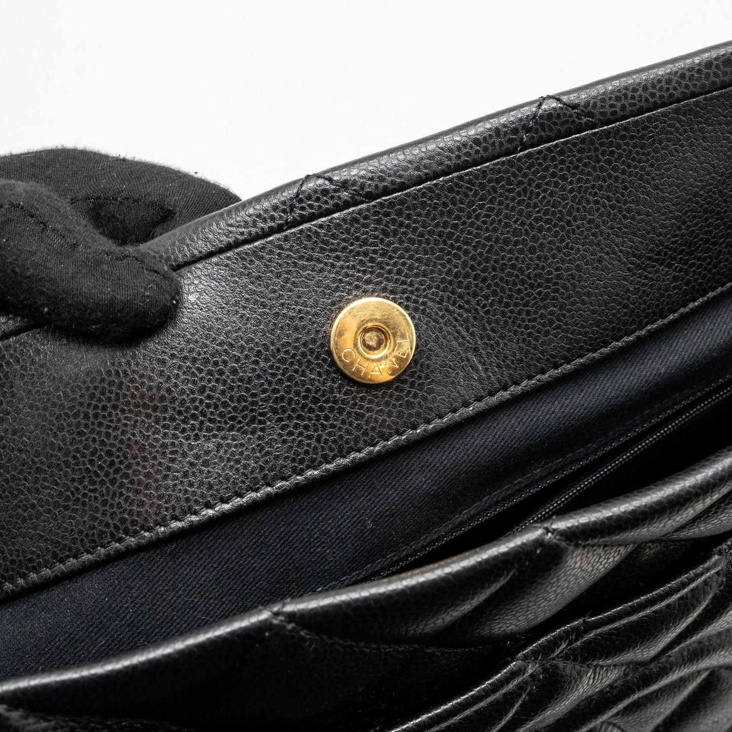 Chanel quilted shoulder shopping tote bag caviar black