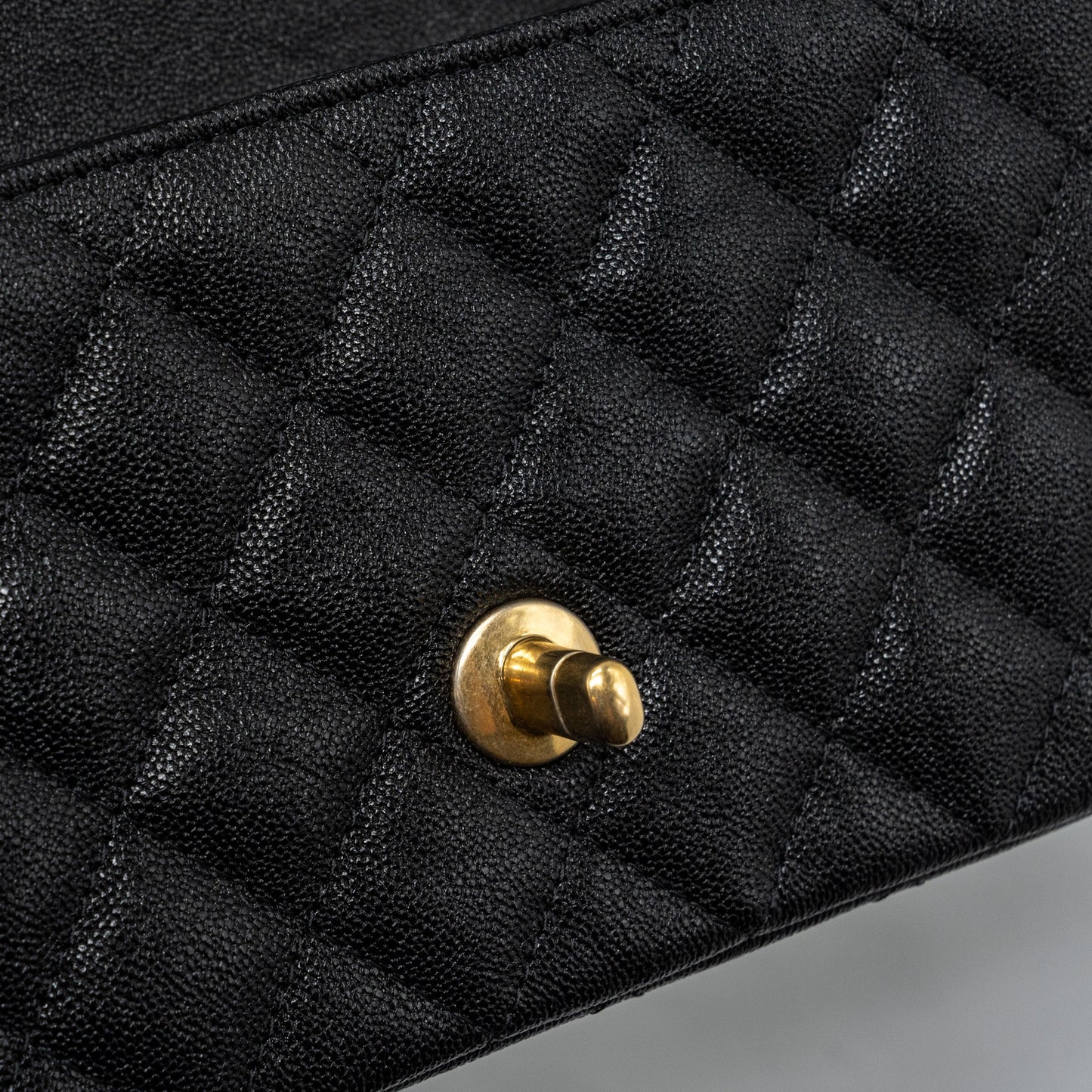 Chanel top handle mini rectangular flap bag caviar black