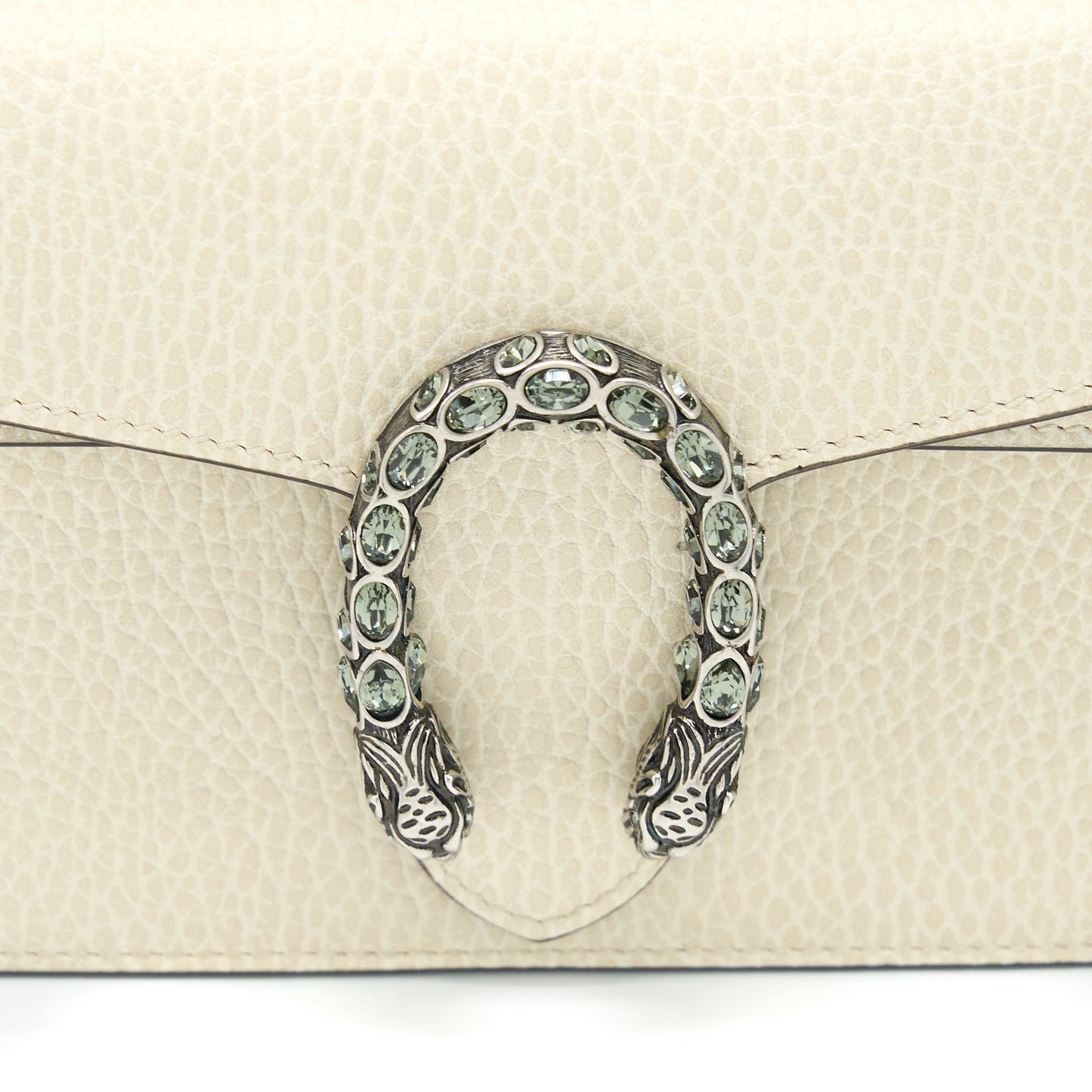Gucci Super Mini Dionysus Calfskin White Ruthenium Hardware