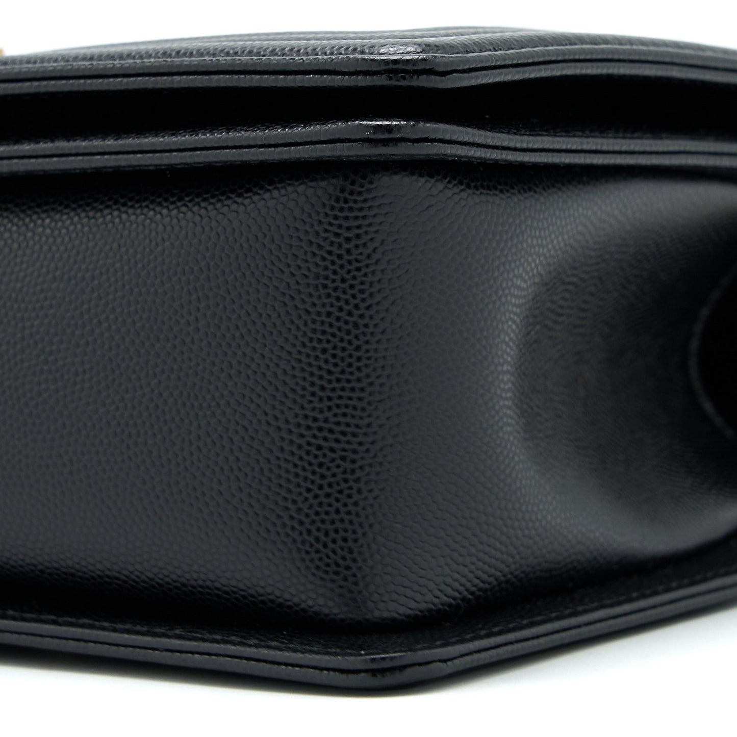 Chanel Medium Boy Bag Caviar Black Brushed  (Microchip)