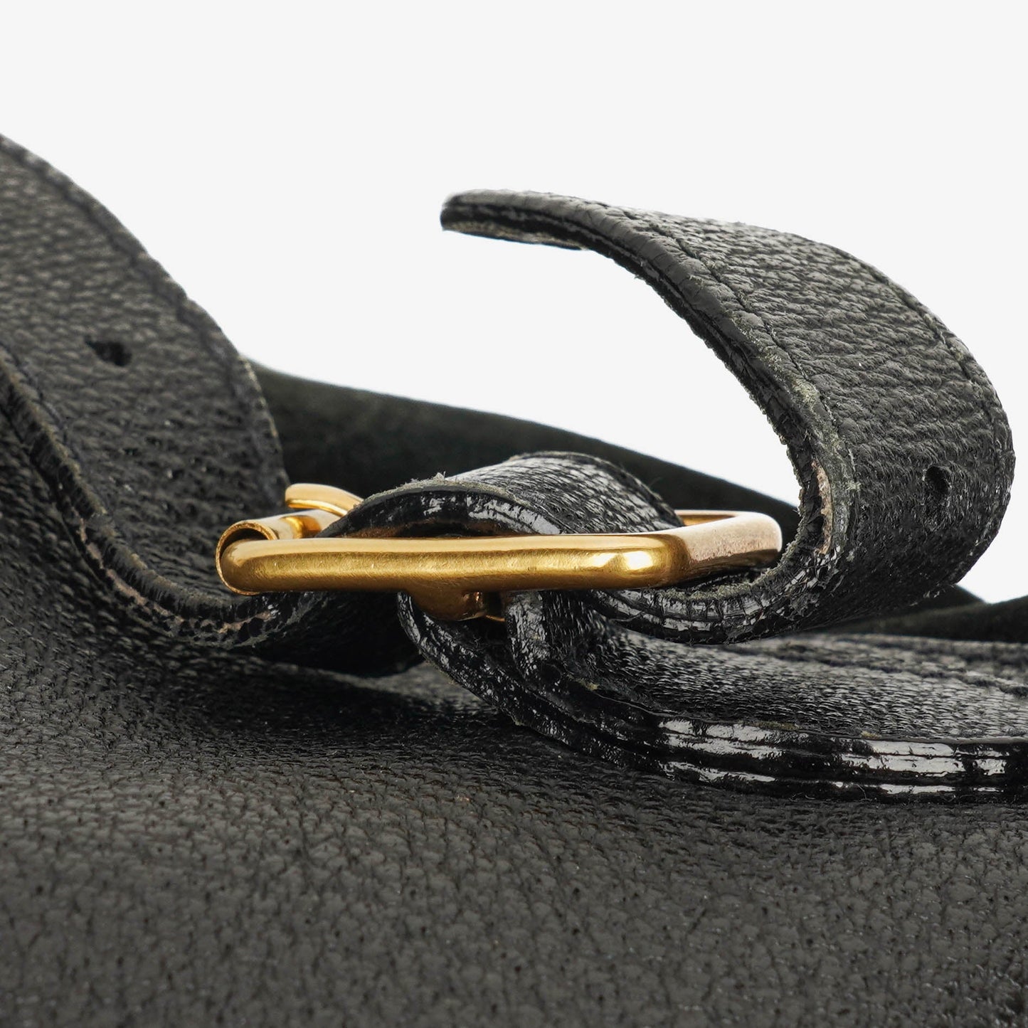 Gucci Vintage Black Suede and Leather Bamboo Backpack