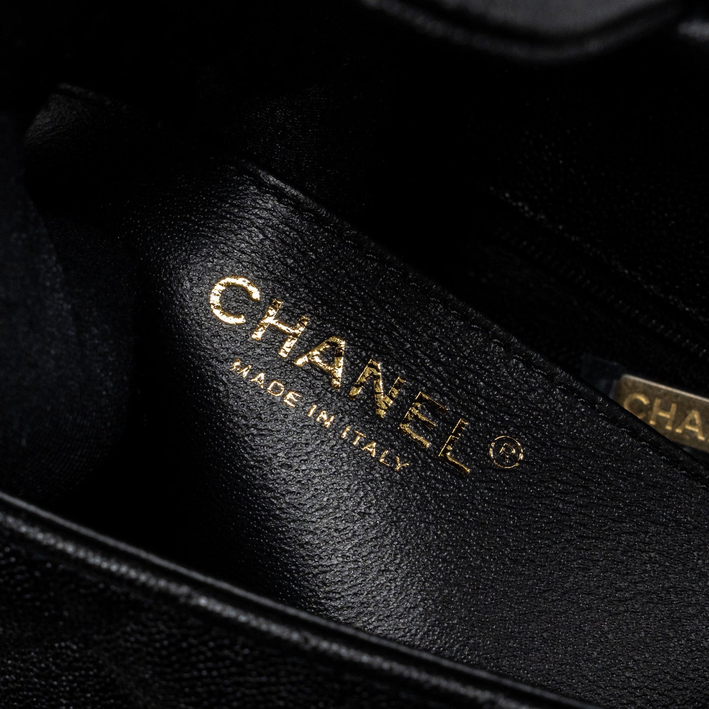 Chanel top handle mini rectangular flap bag caviar black