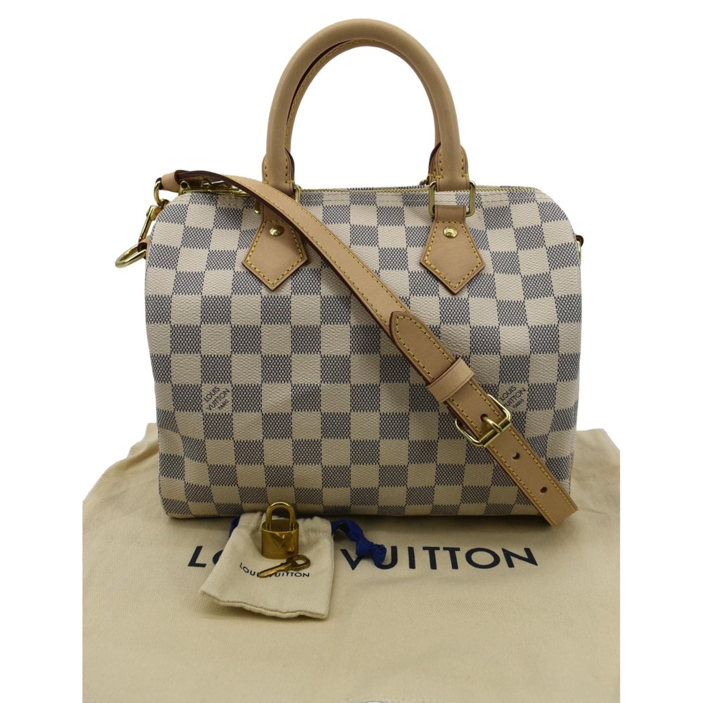LOUIS VUITTON  25 Bandouliere Damier Azur Shoulder Bag White