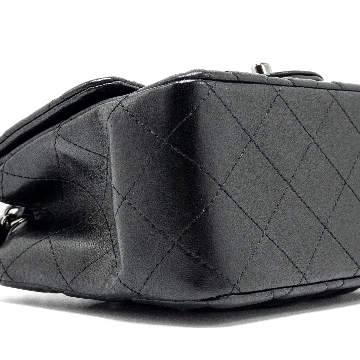 Chanel mini square Flap bag lambskin black