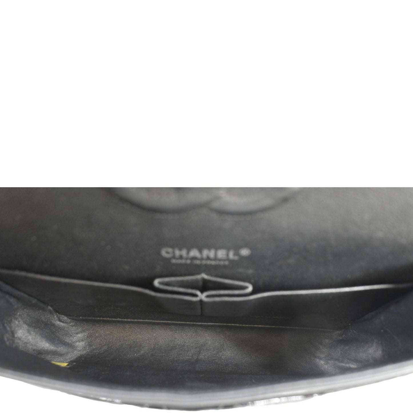 CHANEL Classic Medium Double Flap Patent Leather Shoulder Bag Black