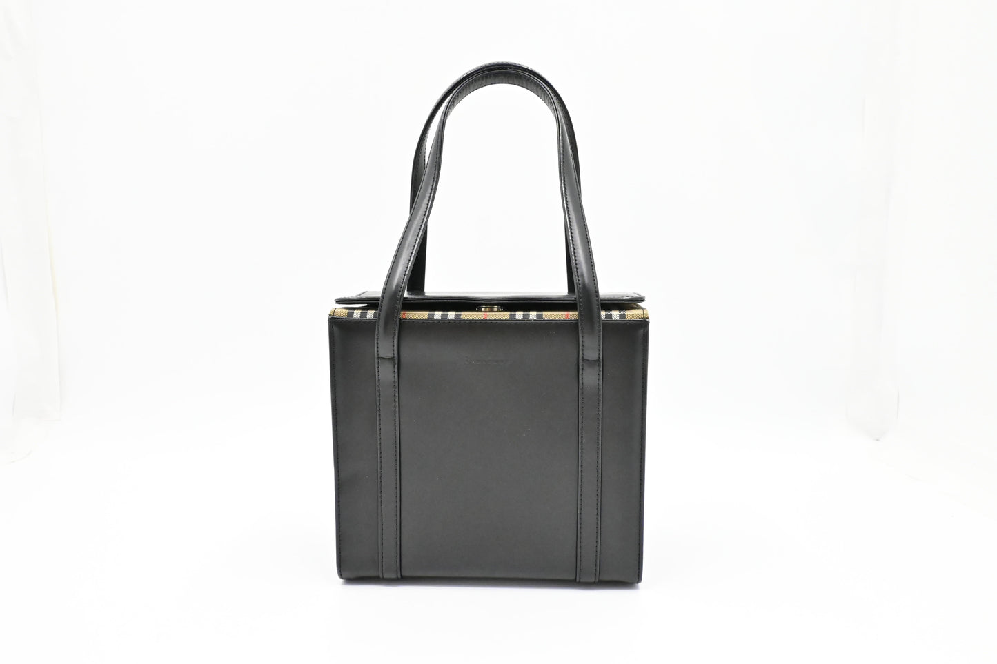 Burberry Box Handbag in Black Leather