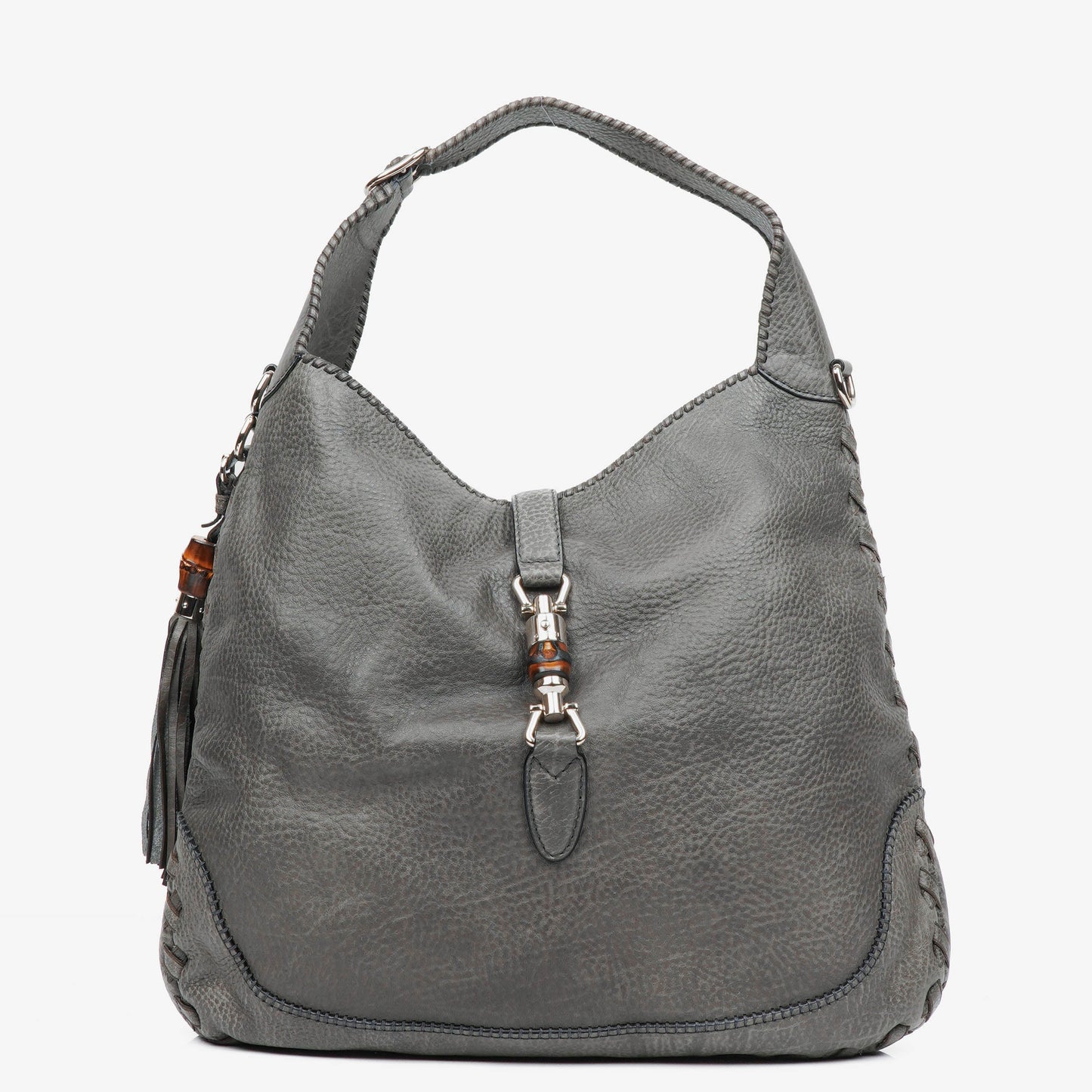 Gucci Grey Leather New Jackie Hobo Bag