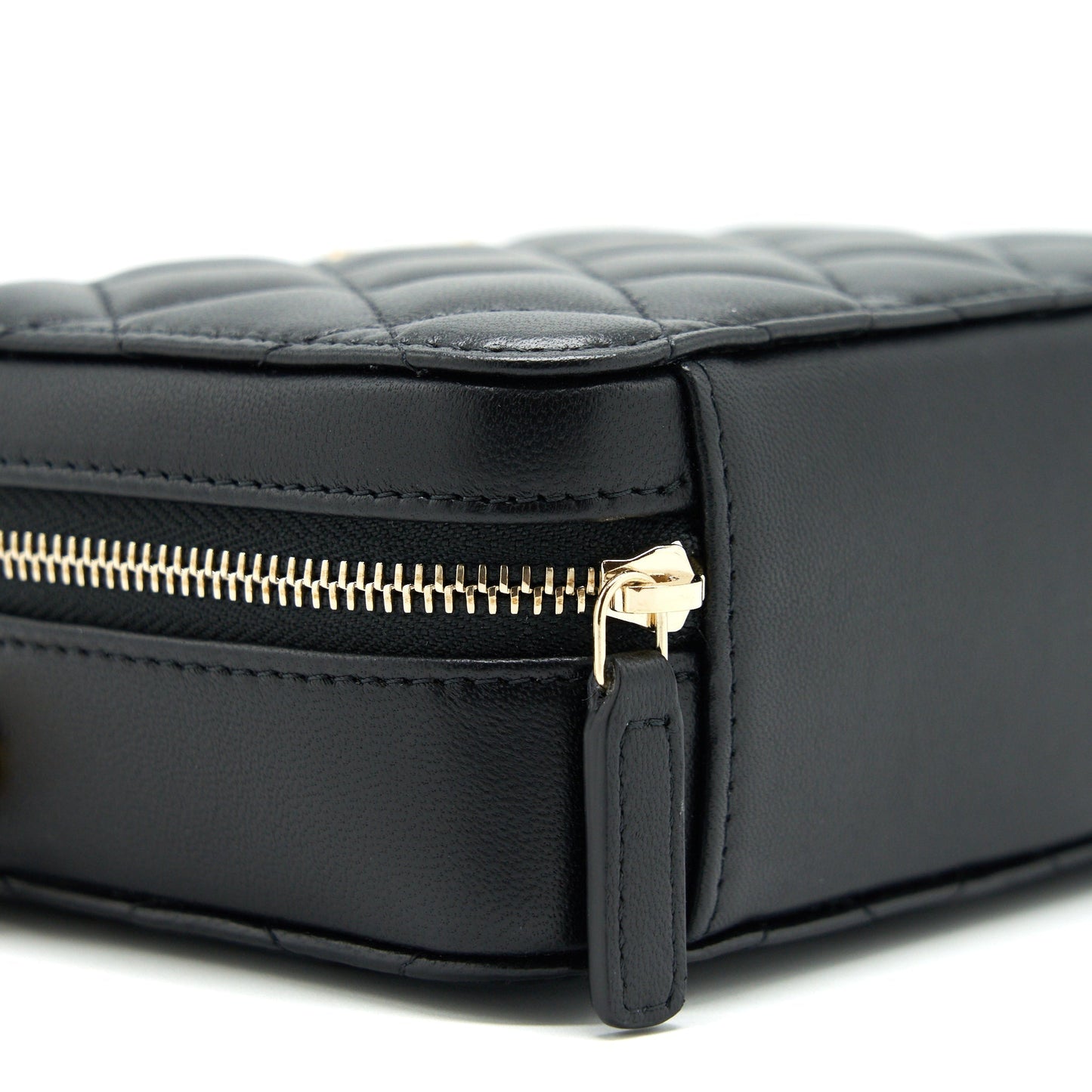 Chanel 22C Pearl Crush Mini Camera Case With Chain Black Lambskin