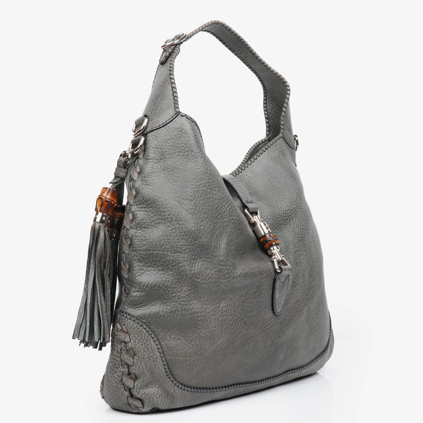 Gucci Grey Leather New Jackie Hobo Bag