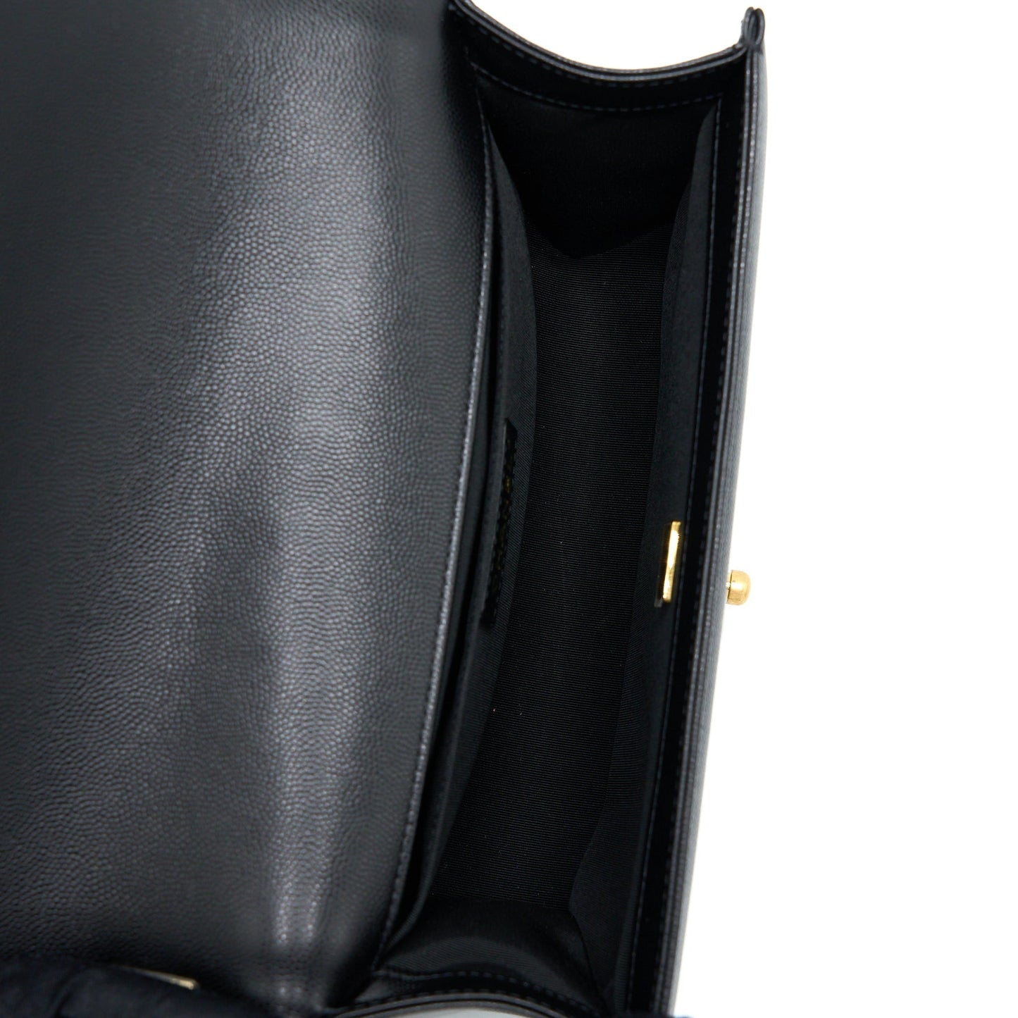 Chanel Medium Boy Bag Caviar Black Brushed  (Microchip)