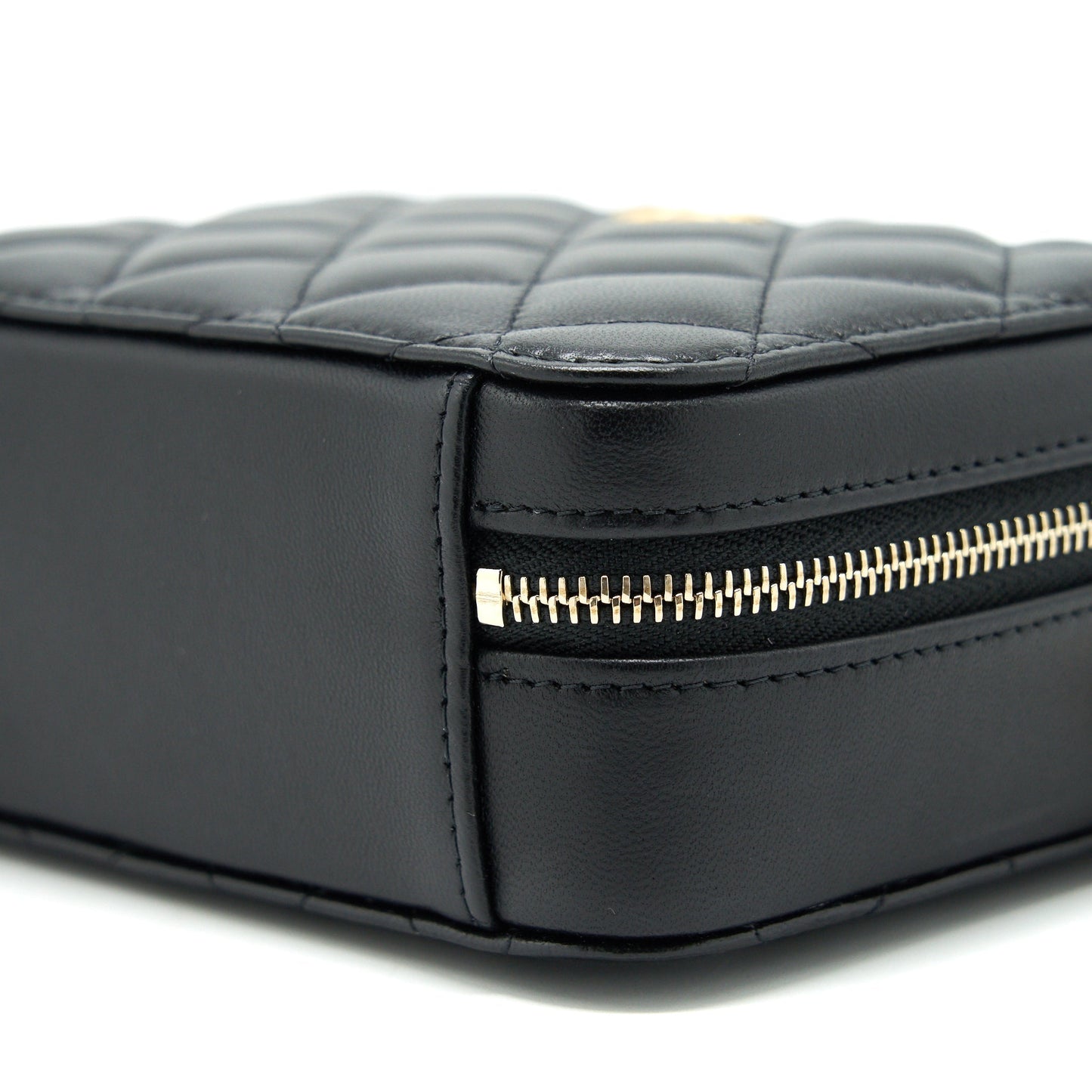 Chanel 22C Pearl Crush Mini Camera Case With Chain Black Lambskin