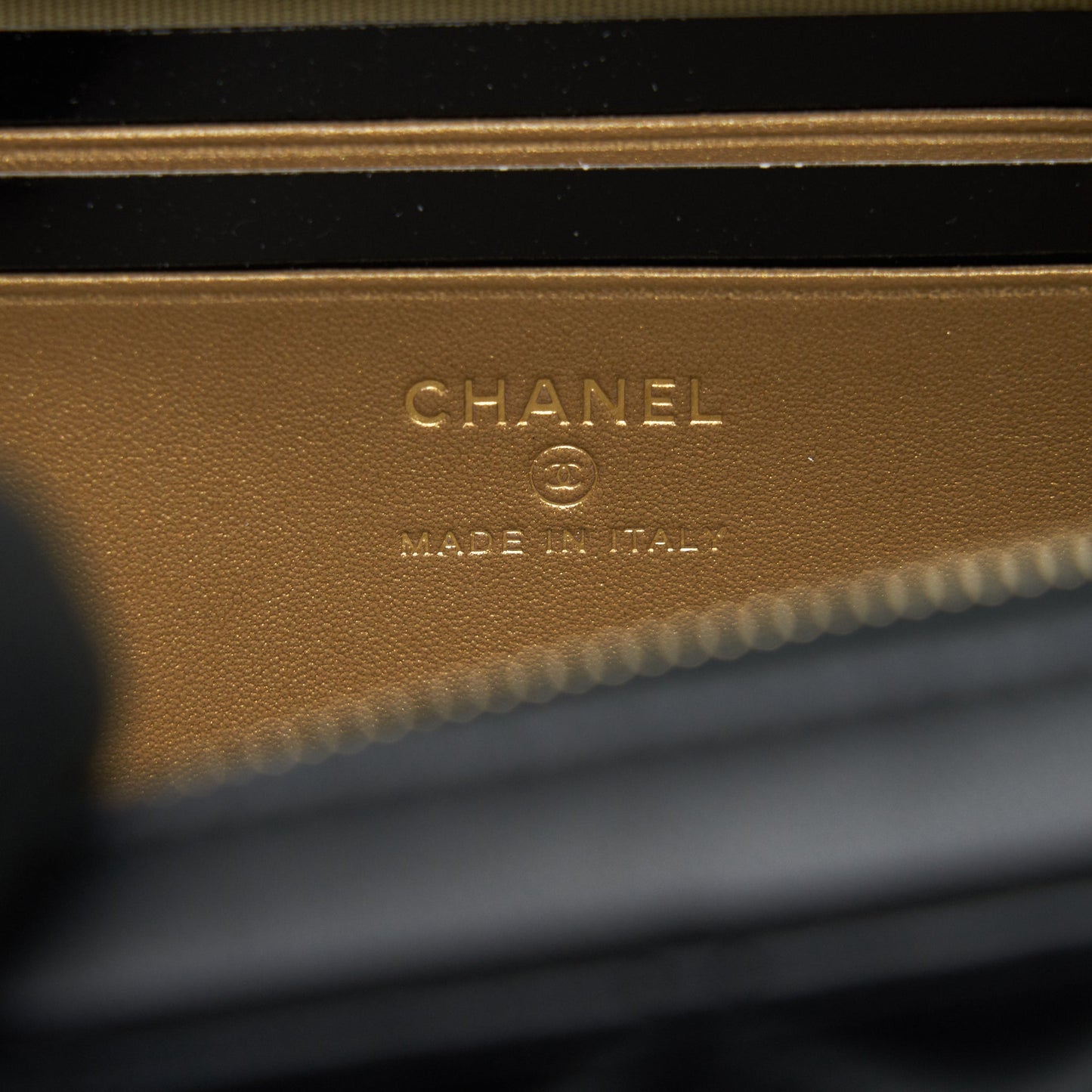 Chanel 22C Pearl Crush Mini Camera Case With Chain Black Lambskin
