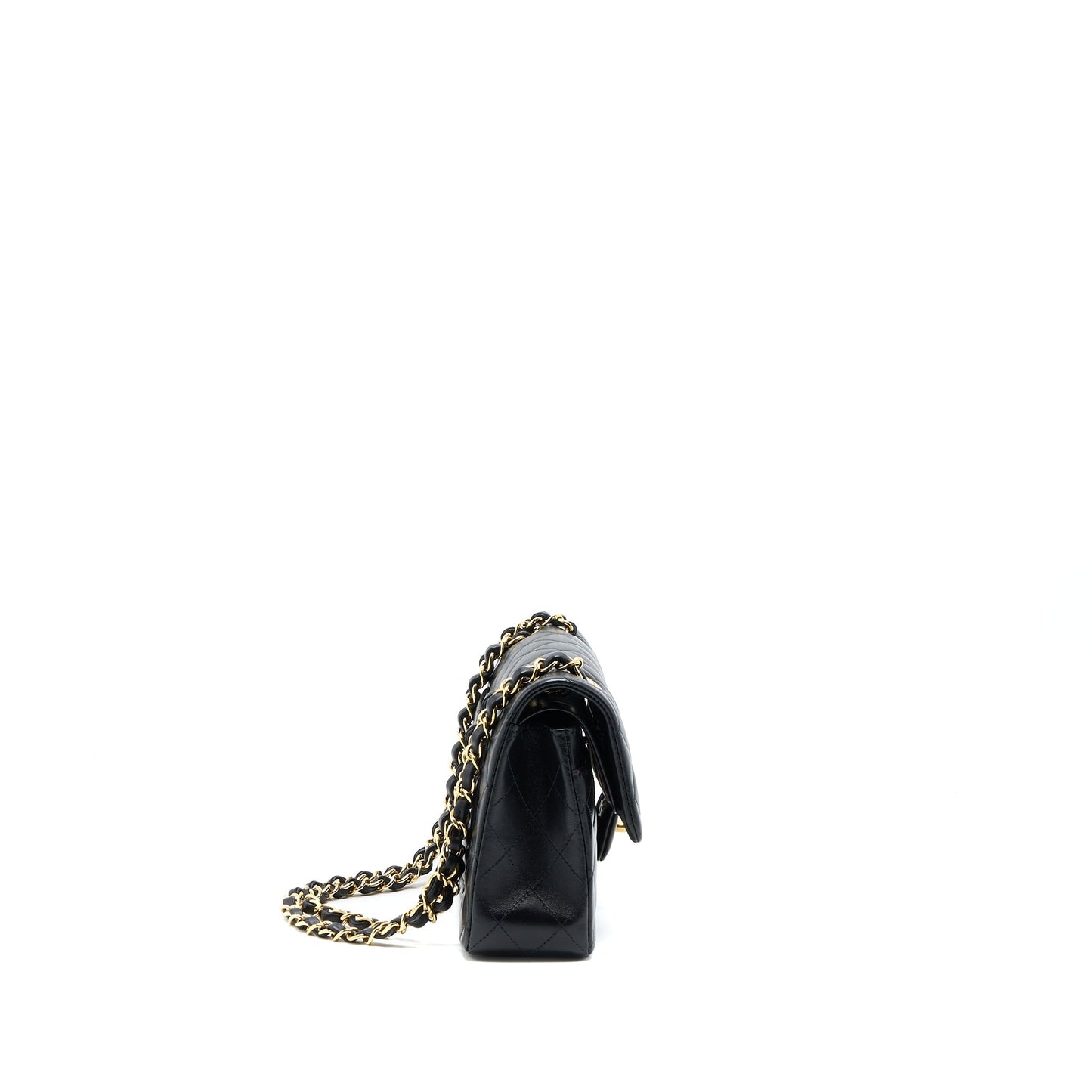 Chanel Small Classic Double Flap Bag Lambskin Black  (Microchip)