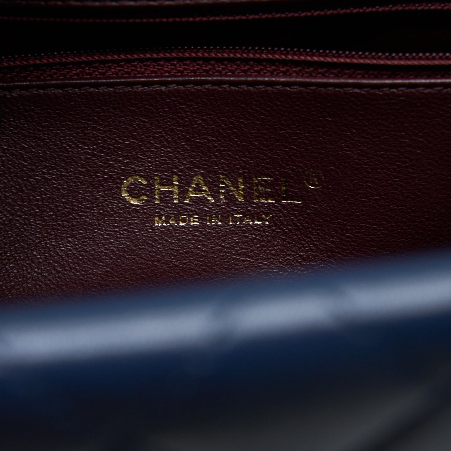 Chanel Quilted Shoulder Bag Goatskin Blue Ruthenium