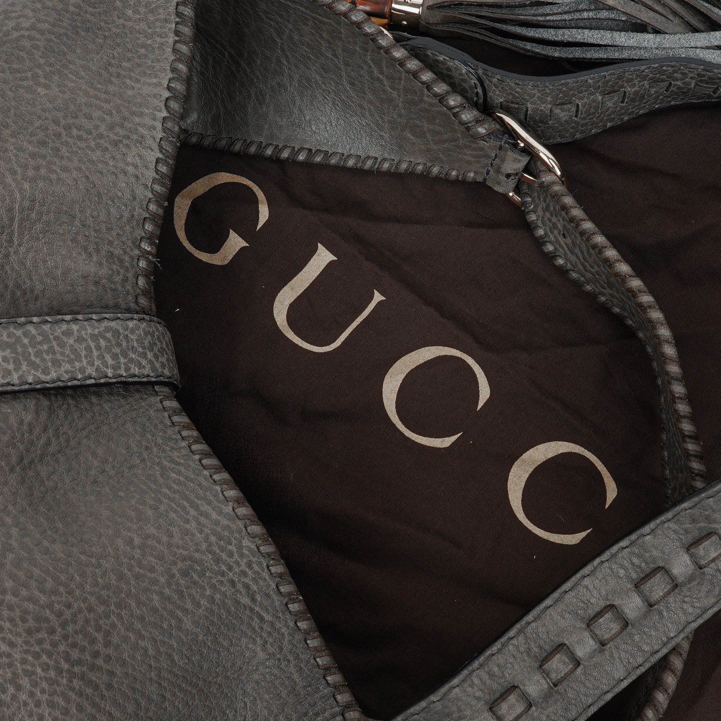 Gucci Grey Leather New Jackie Hobo Bag