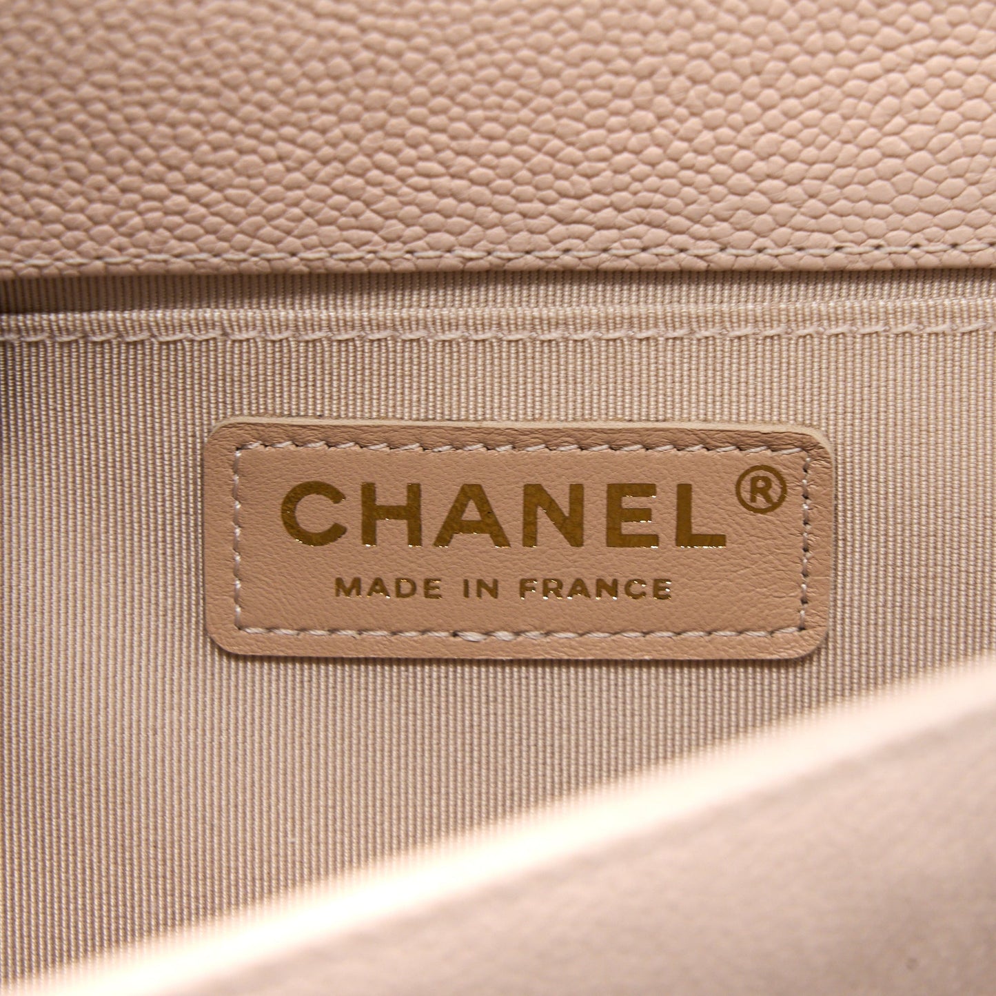 Chanel Medium Boy Bag Chevron Caviar Light Pink L