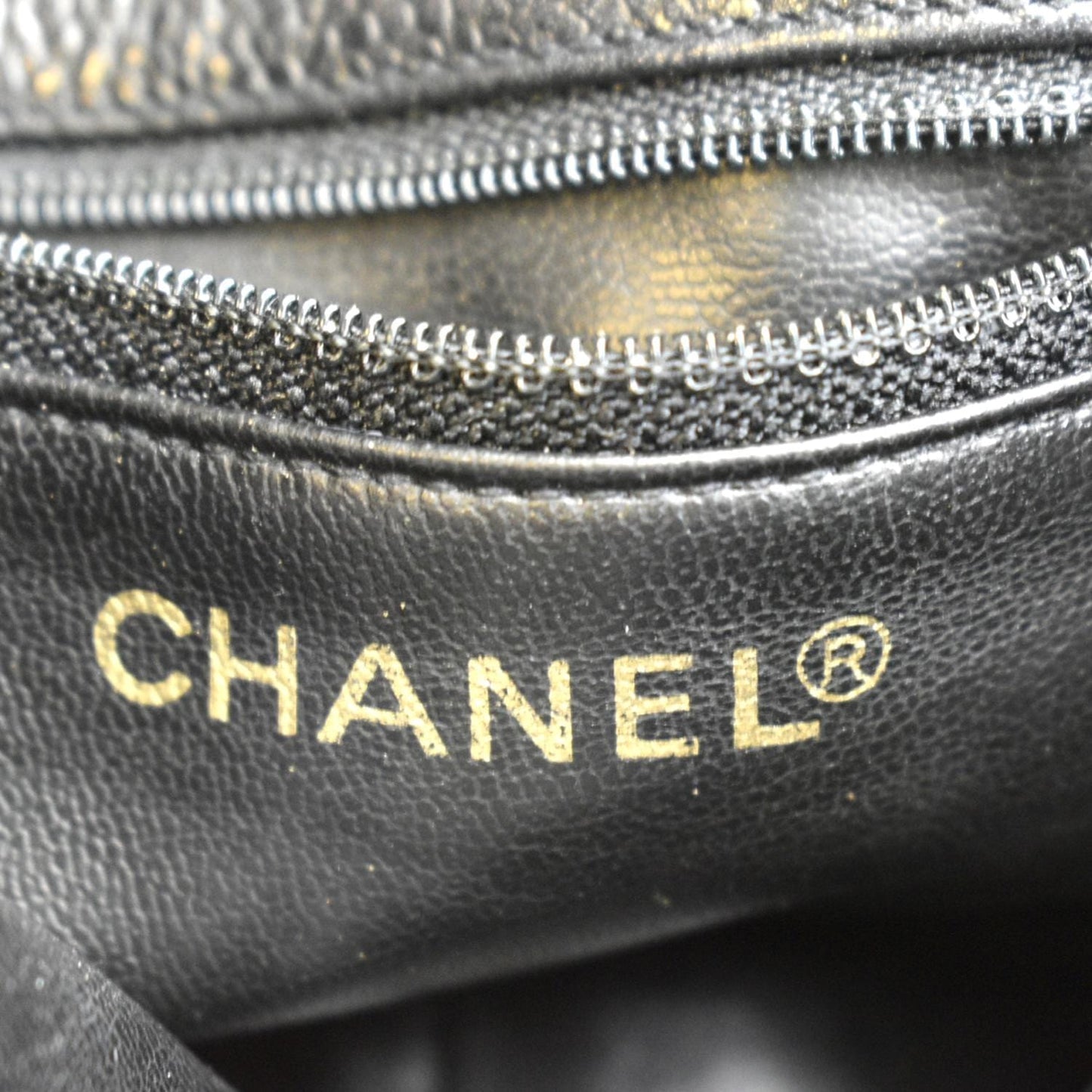 CHANEL Round Flap  Quilted Caviar Leather Crossbody Bag Black