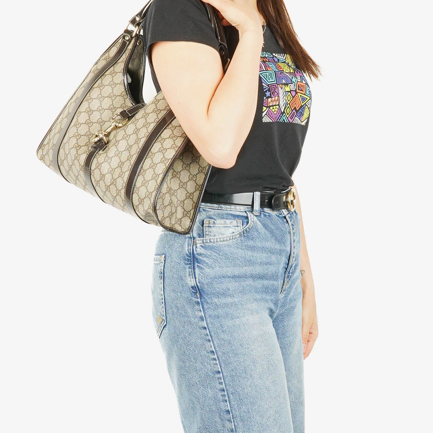 Gucci Supreme GG Canvas Bardot Joy Shoulder Bag