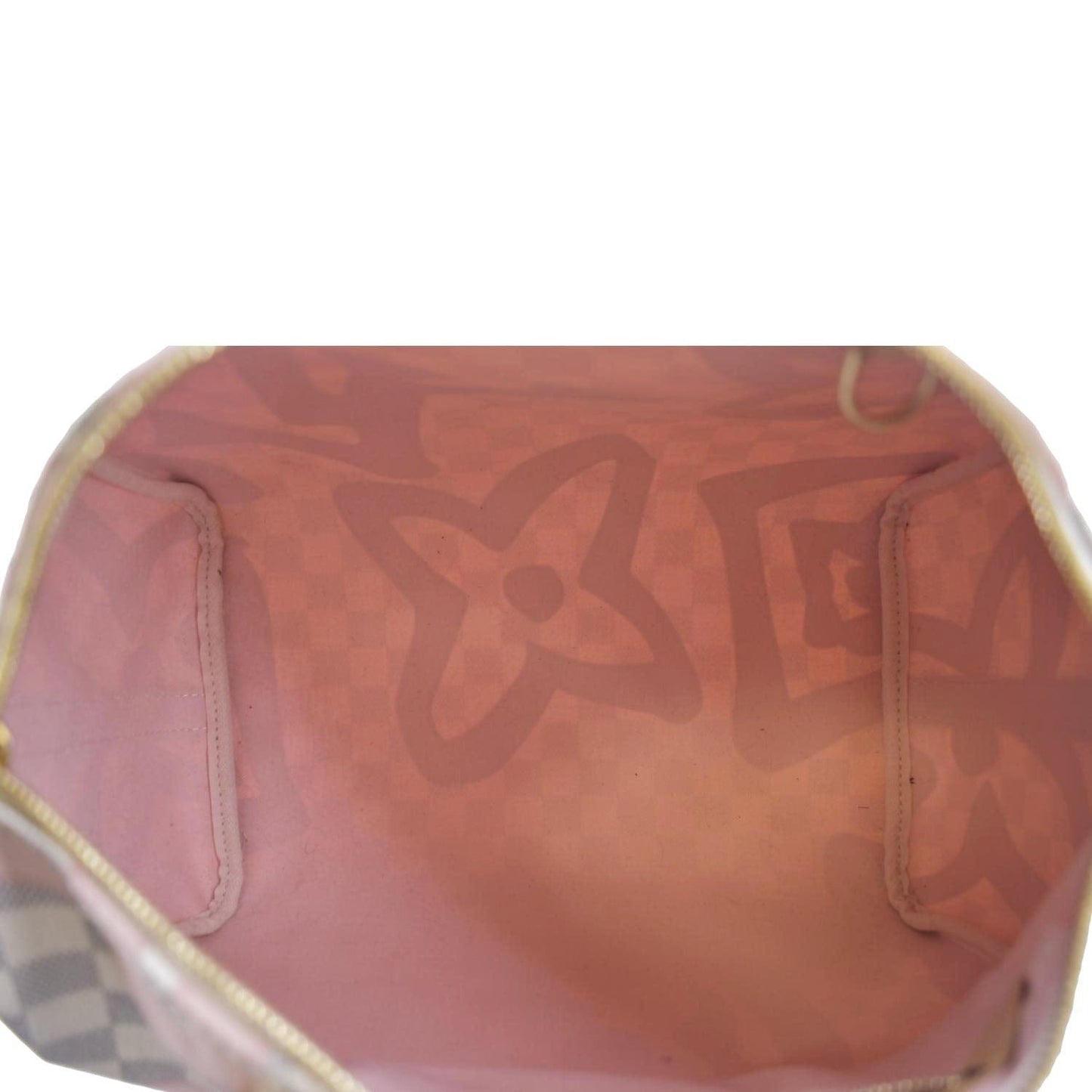 LOUIS VUITTON Tahitienne  30 Damier Azur Satchel Bag Rose Ballerine