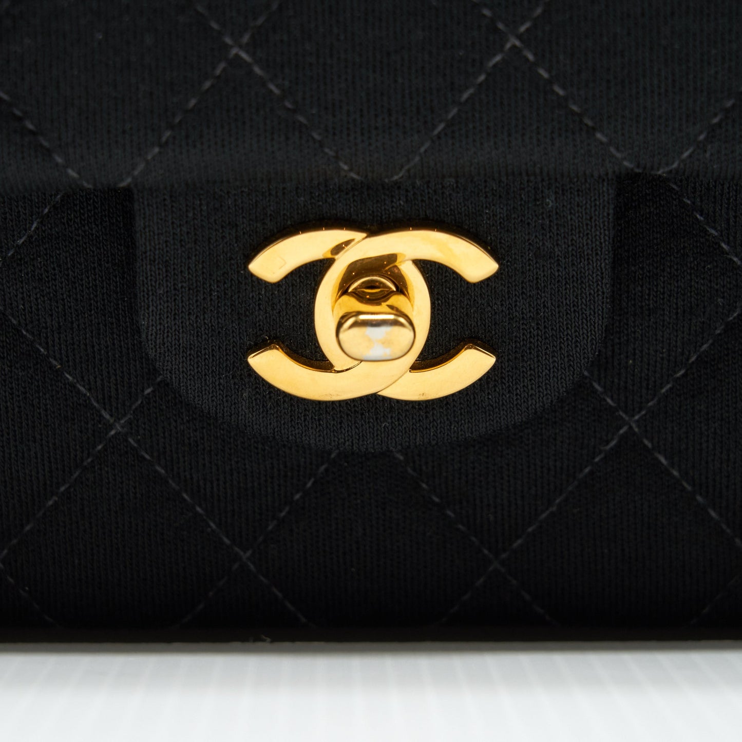 Chanel  Small Classic Flap Bag Fabric Black Ruthenium