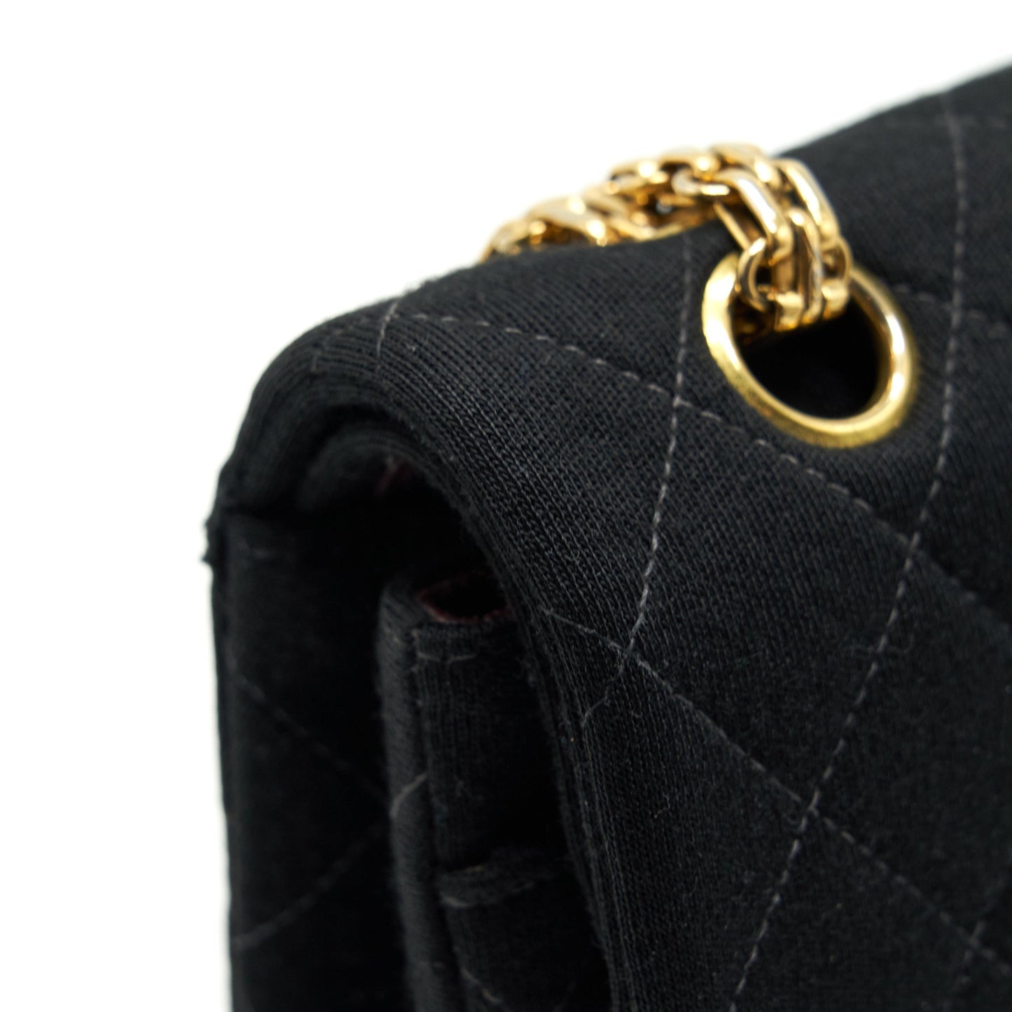 Chanel  Small Classic Flap Bag Fabric Black Ruthenium