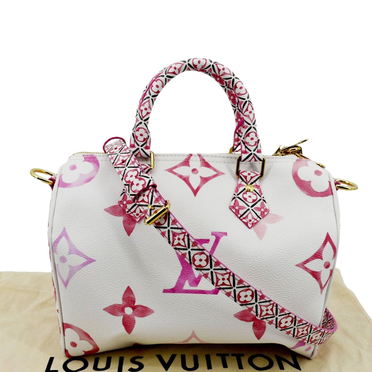 LOUIS VUITTON  25 Bandouliere Giant Monogram Canvas Shoulder Bag Pink