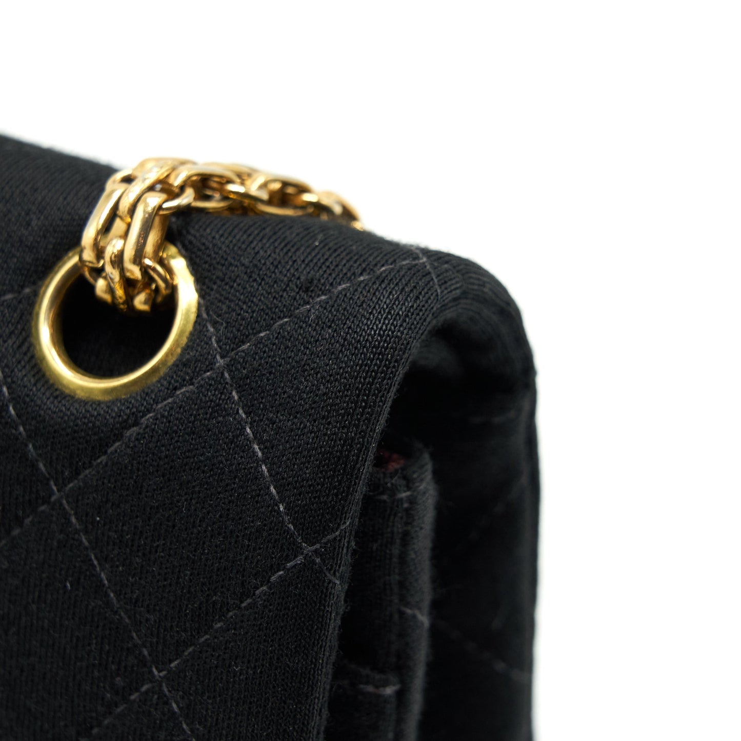 Chanel  Small Classic Flap Bag Fabric Black Ruthenium