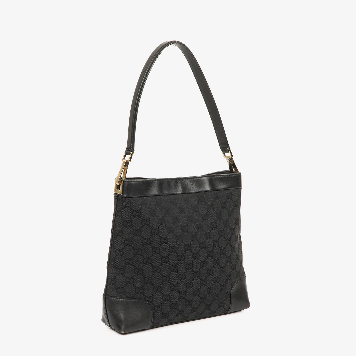 Gucci GG Canvas And Leather Shoulder Hobo Bag