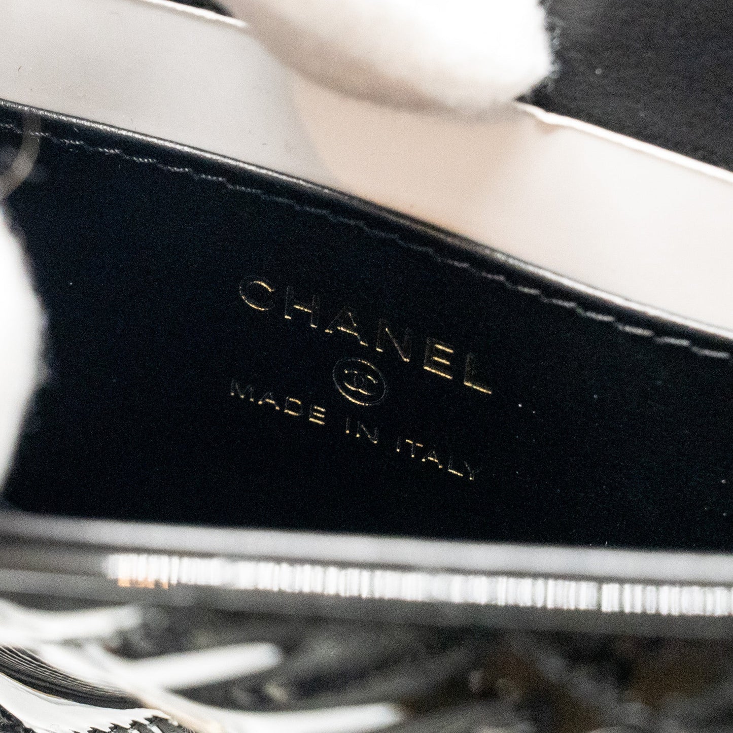 Chanel 23K Hoop Bag Patent Leather Black  (Microchip)