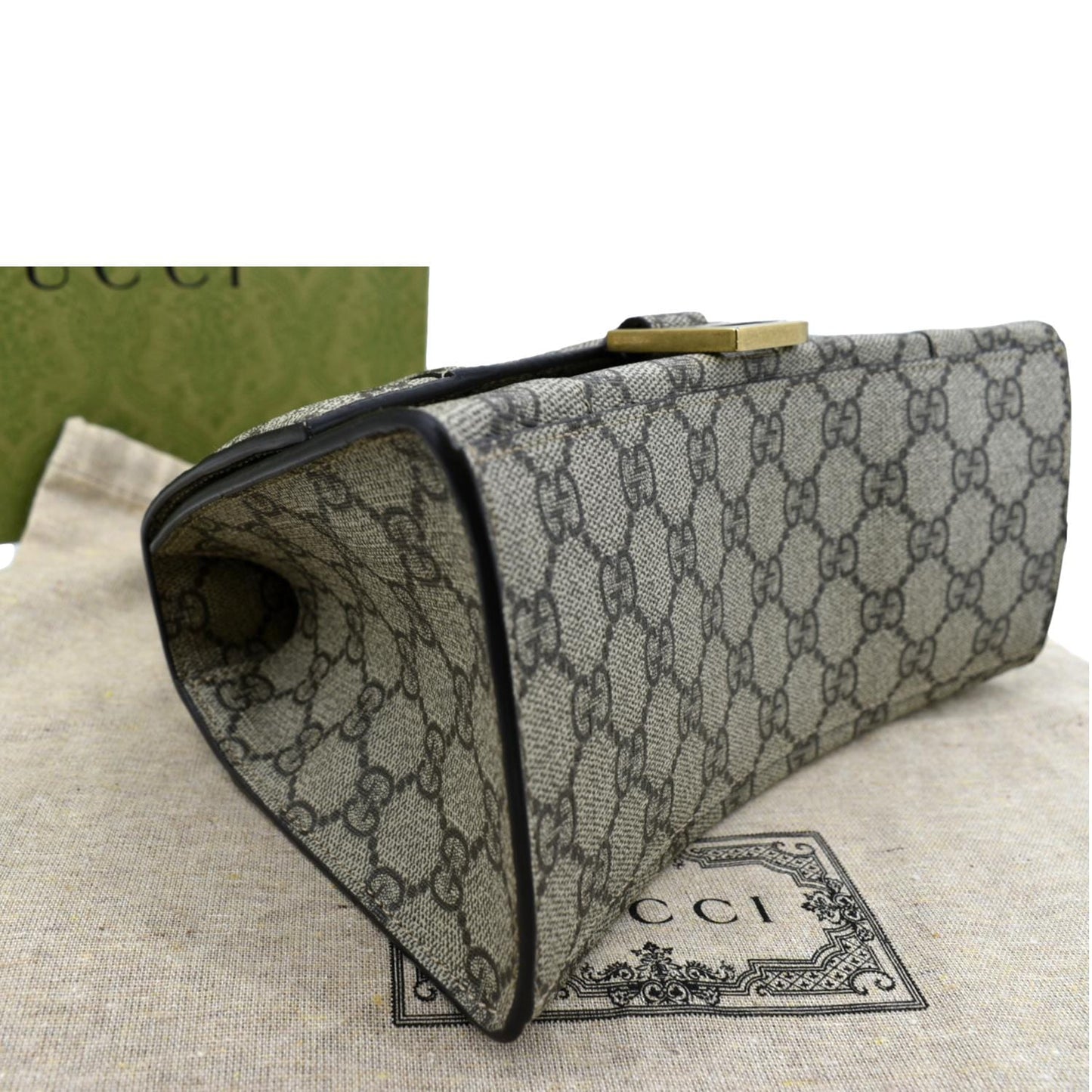 GUCCI x Balenciaga Hourglass GG Supreme Canvas Shoulder Bag Beige