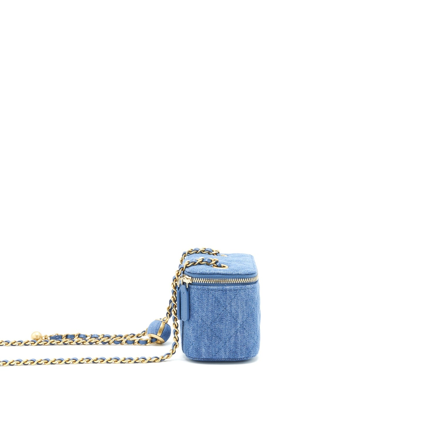 Chanel 22C Pearl Crush mini Vanity with Chain Denim